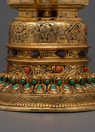 Authentic Tibetan Stupa Statue | Meditation & Mindfulness Decor
