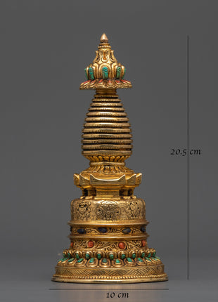 Authentic Tibetan Stupa Statue | Meditation & Mindfulness Decor