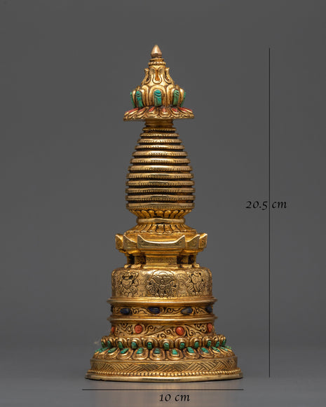 Authentic Tibetan Stupa Statue | Meditation & Mindfulness Decor
