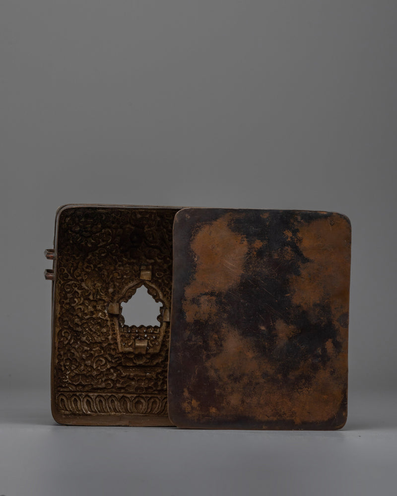 Handcrafted Tibetan Silver Ghau Box | Sacred Prayer Box