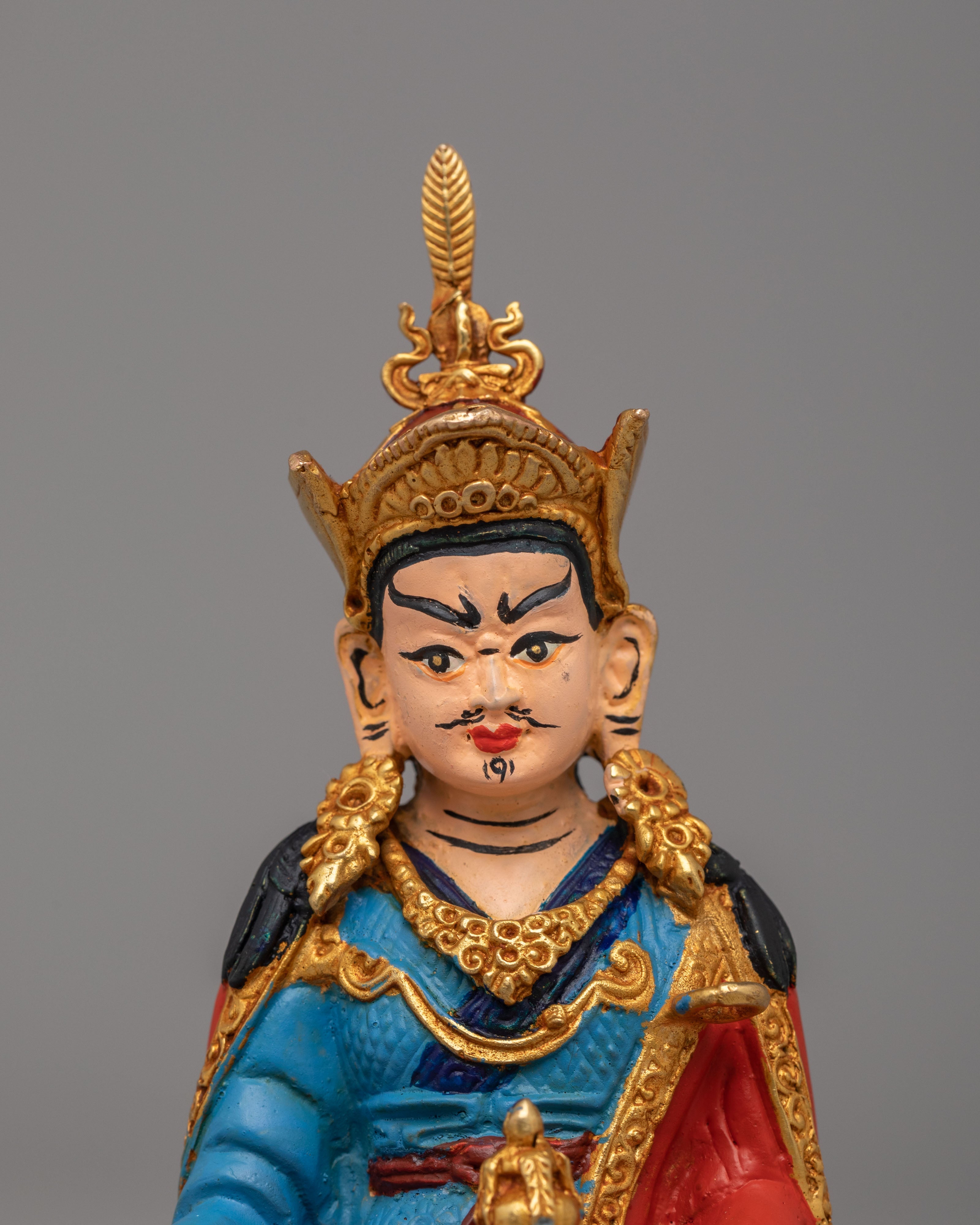 Handmade Guru Rinpoche Divine Statue | Tibetan Buddhism Artwork