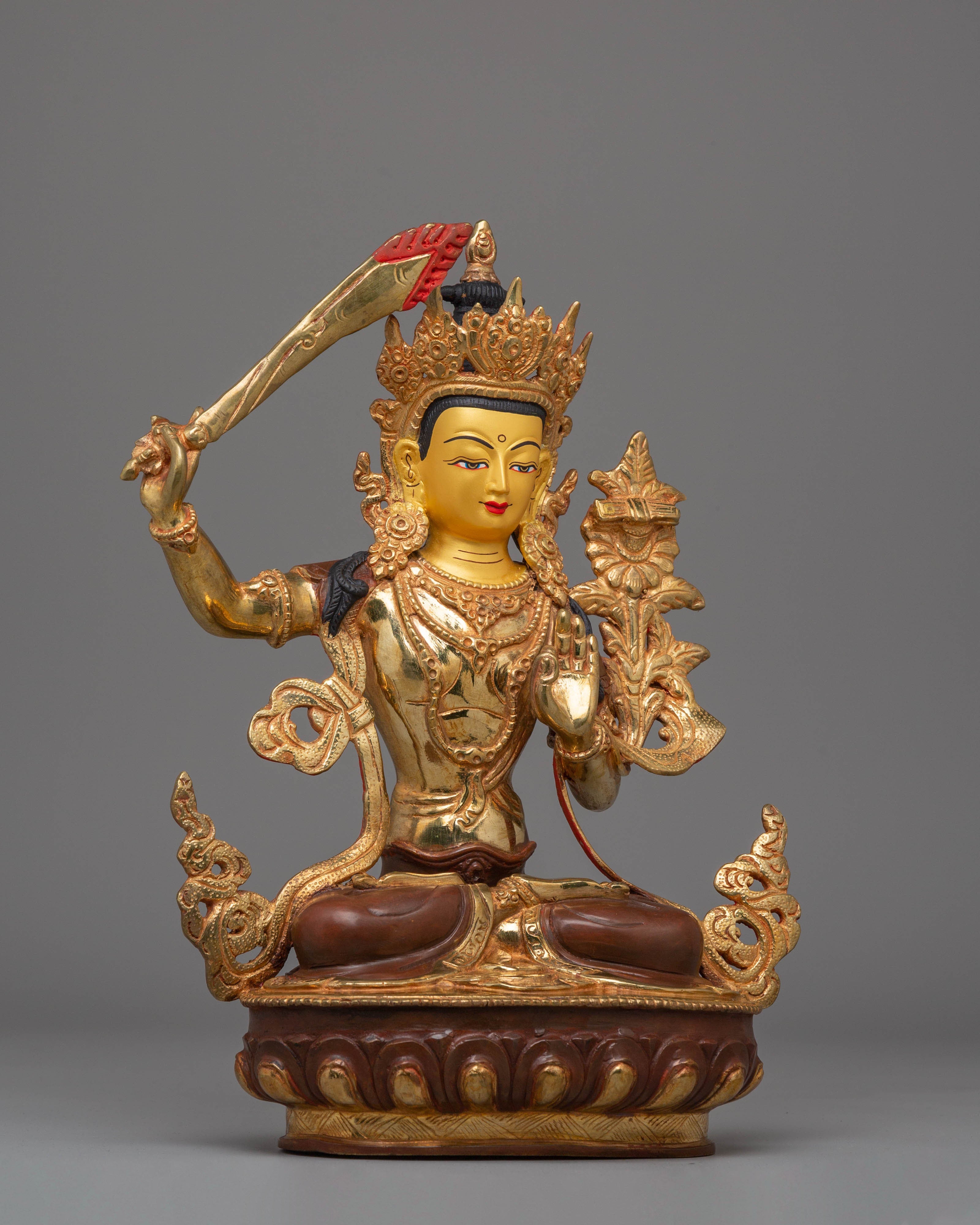 Handcrafted Manjushri Bodhisattva Figurine | Ignite Wisdom with our Sculpture