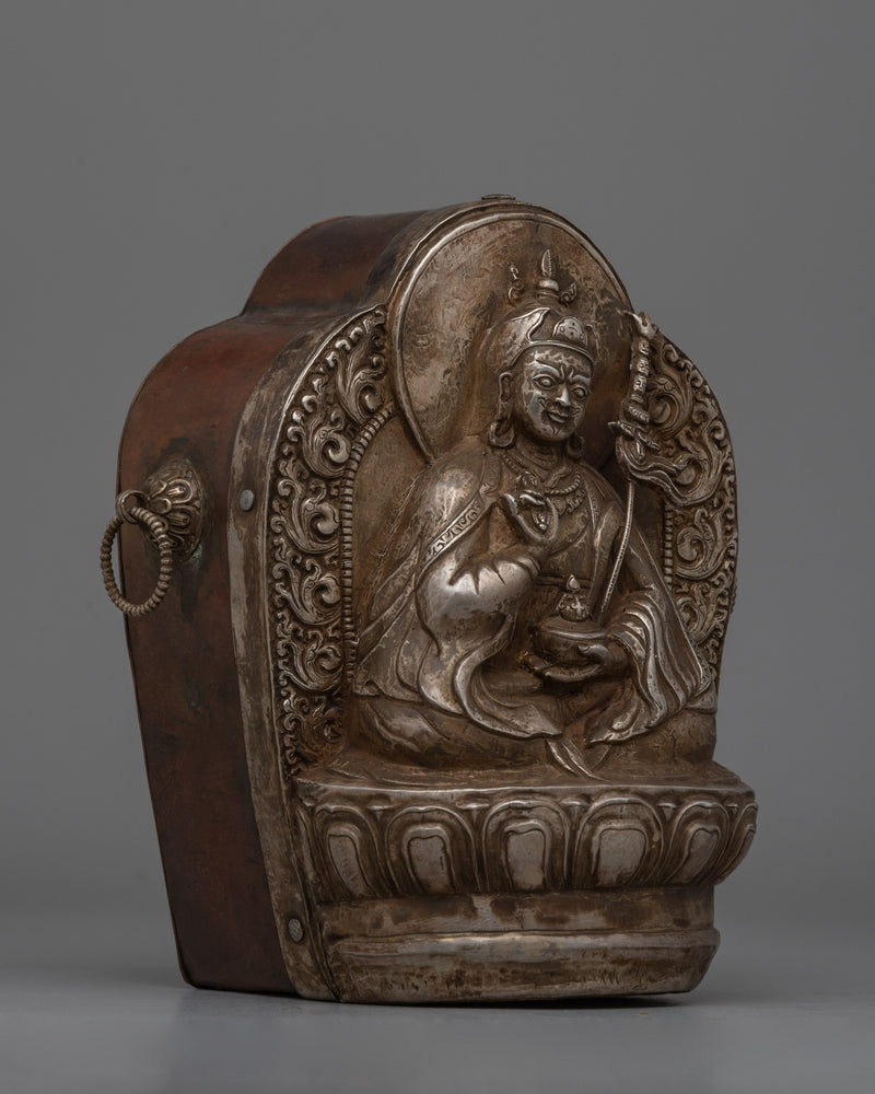 Handcrafted Tibetan Guru Rinpoche Ghau Box | Sacred Buddhist Amulet