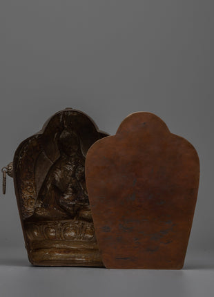 Handcrafted Tibetan Guru Rinpoche Ghau Box | Sacred Buddhist Amulet