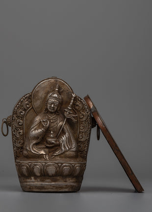 Handcrafted Tibetan Guru Rinpoche Ghau Box | Sacred Buddhist Amulet