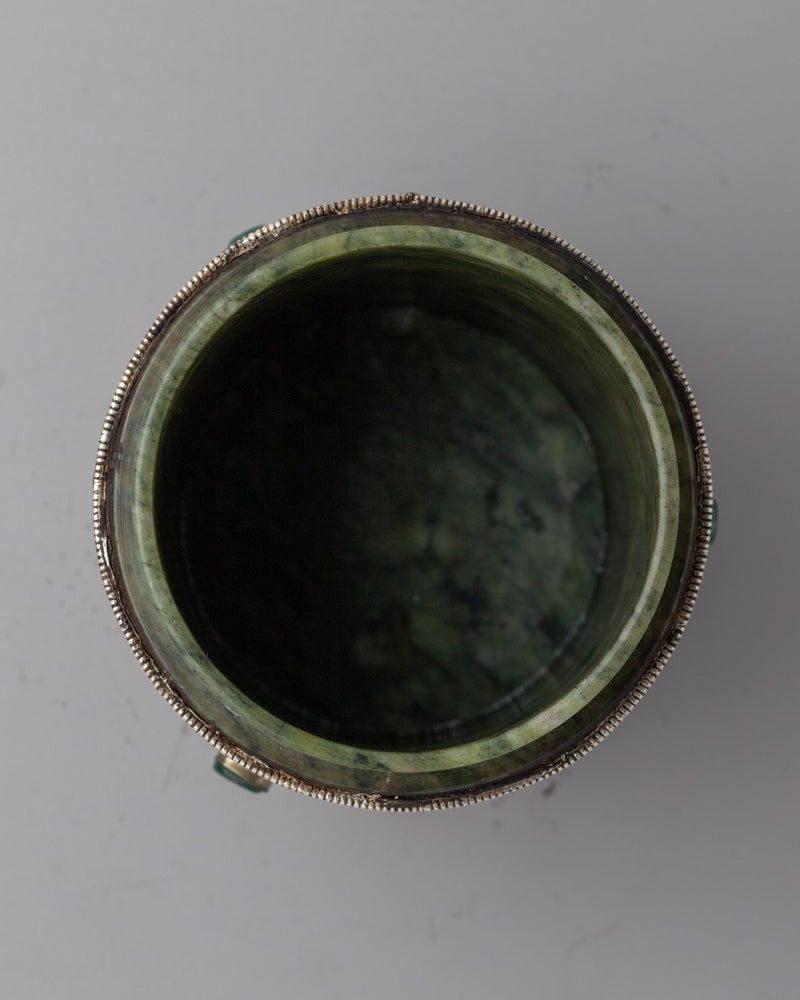 Tibetan Circular Box Decorated | Ideal for Spiritual Use or as a Unique Decorative Piece