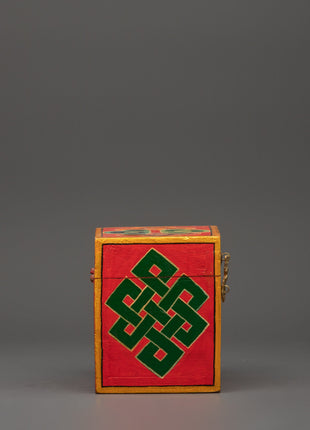 Tibetan box featuring a wrathful deity face | Altar Decor for Protection