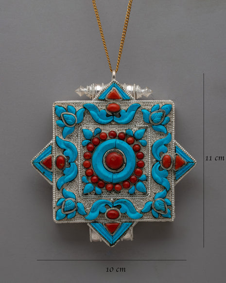 Decorative Tibetan Ghau Box with Intricate Detailing |  Ideal for Spiritual Keepsakes