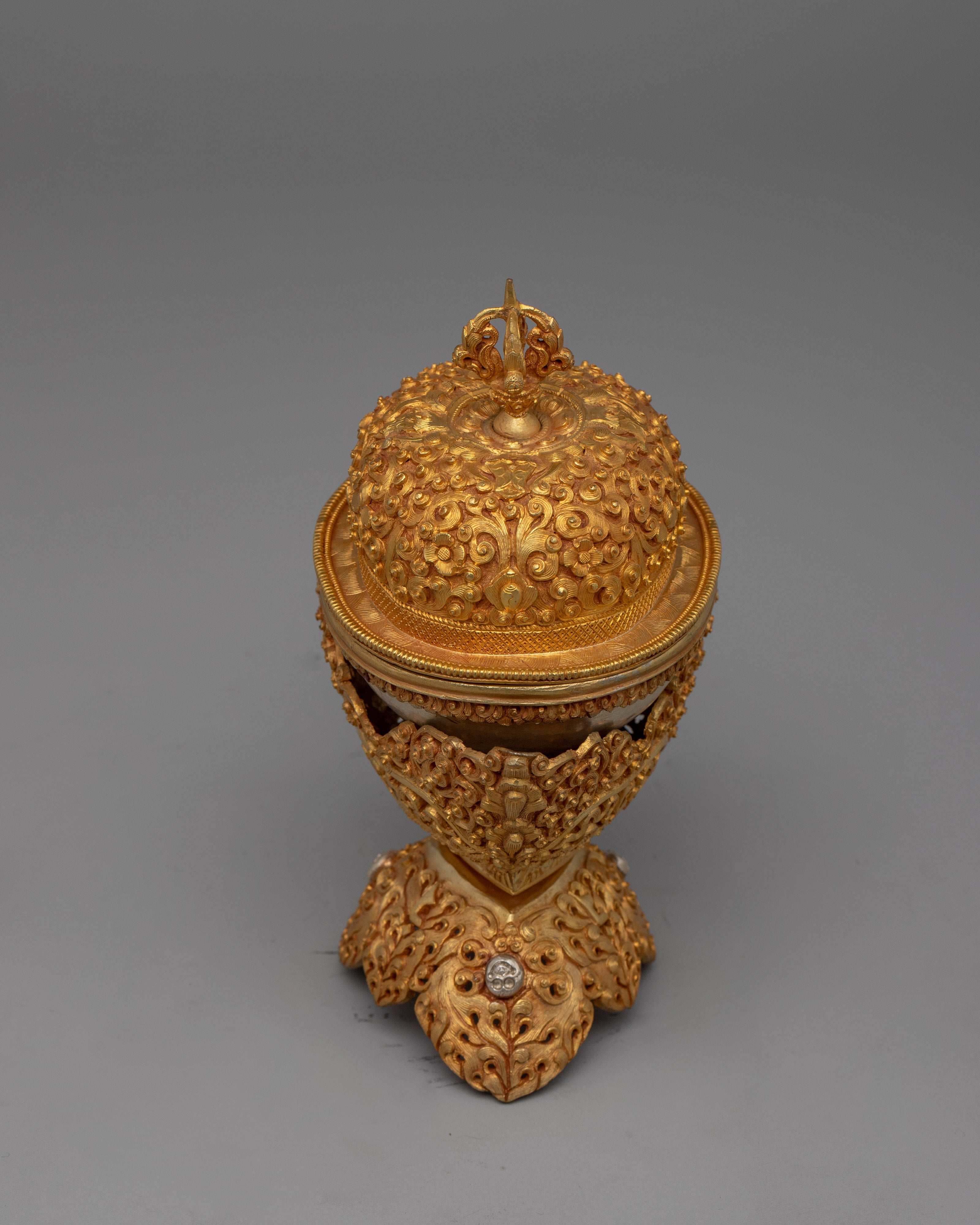Tibetan Kapala Skull | Copper Body with Mercury Gold Plating