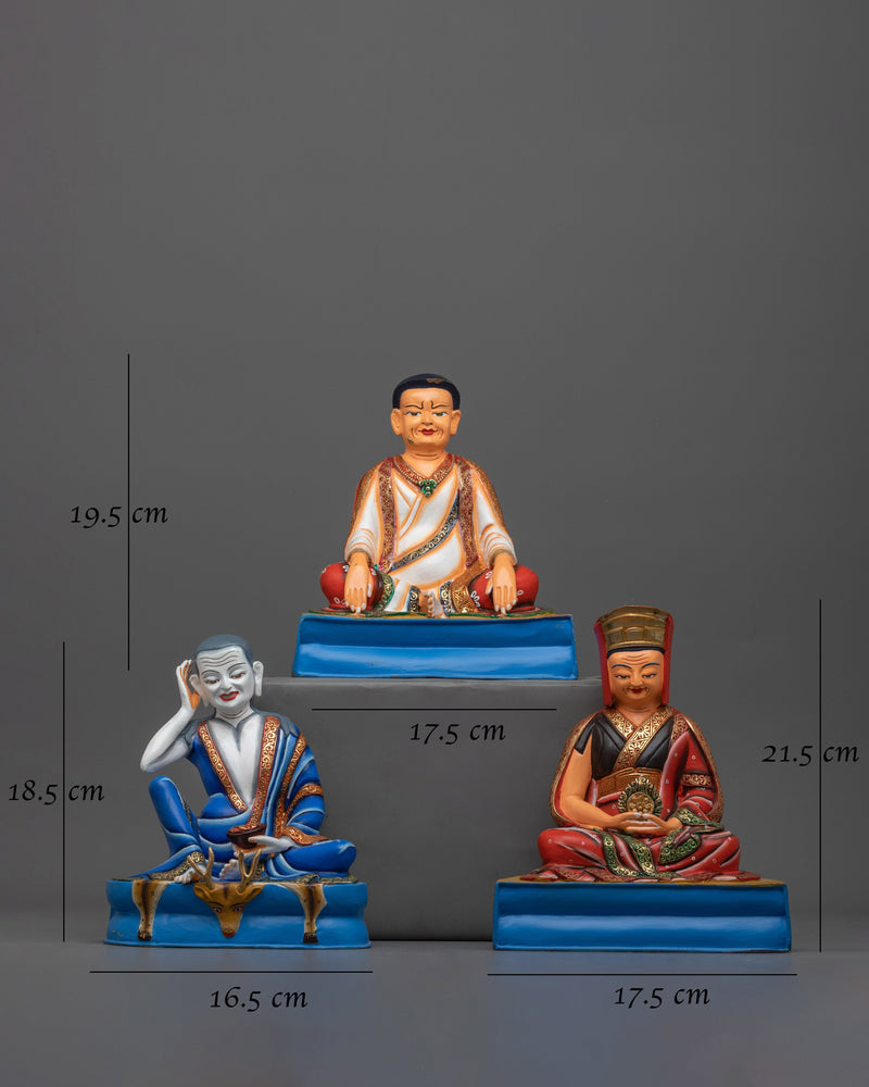 Sacred Marpha Set | Milarepa, Marpha and Gompopa Buddhist Master Statues