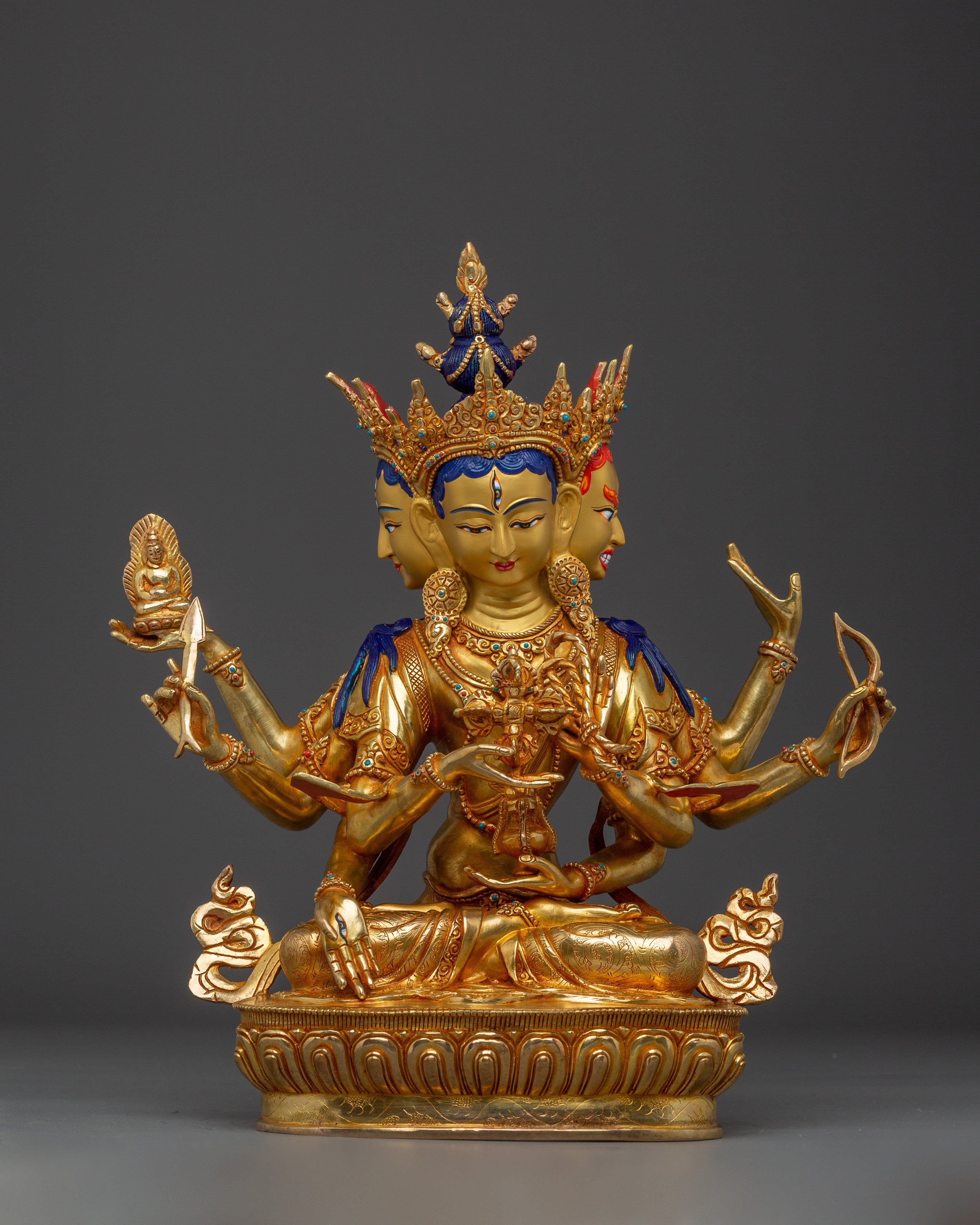 24K gold-gilded Namgyalma copper statue