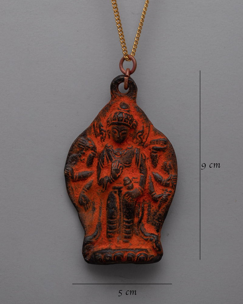 Eight-Armed Bodhisattva Gandhara Buddha Locket | Amulet for Luck and Protection