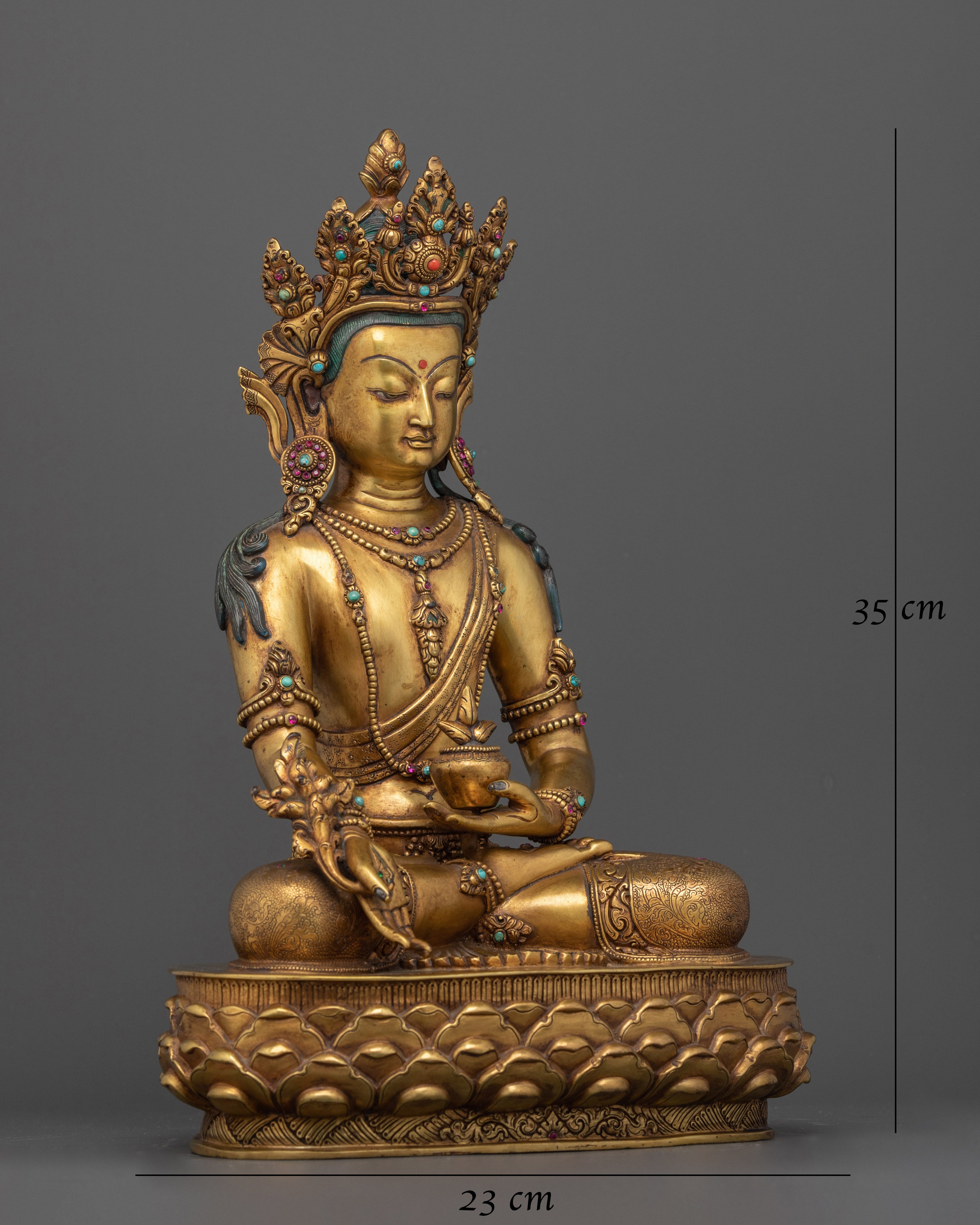 The Healer with Regal Grace | Crown Medicine Buddha Statue