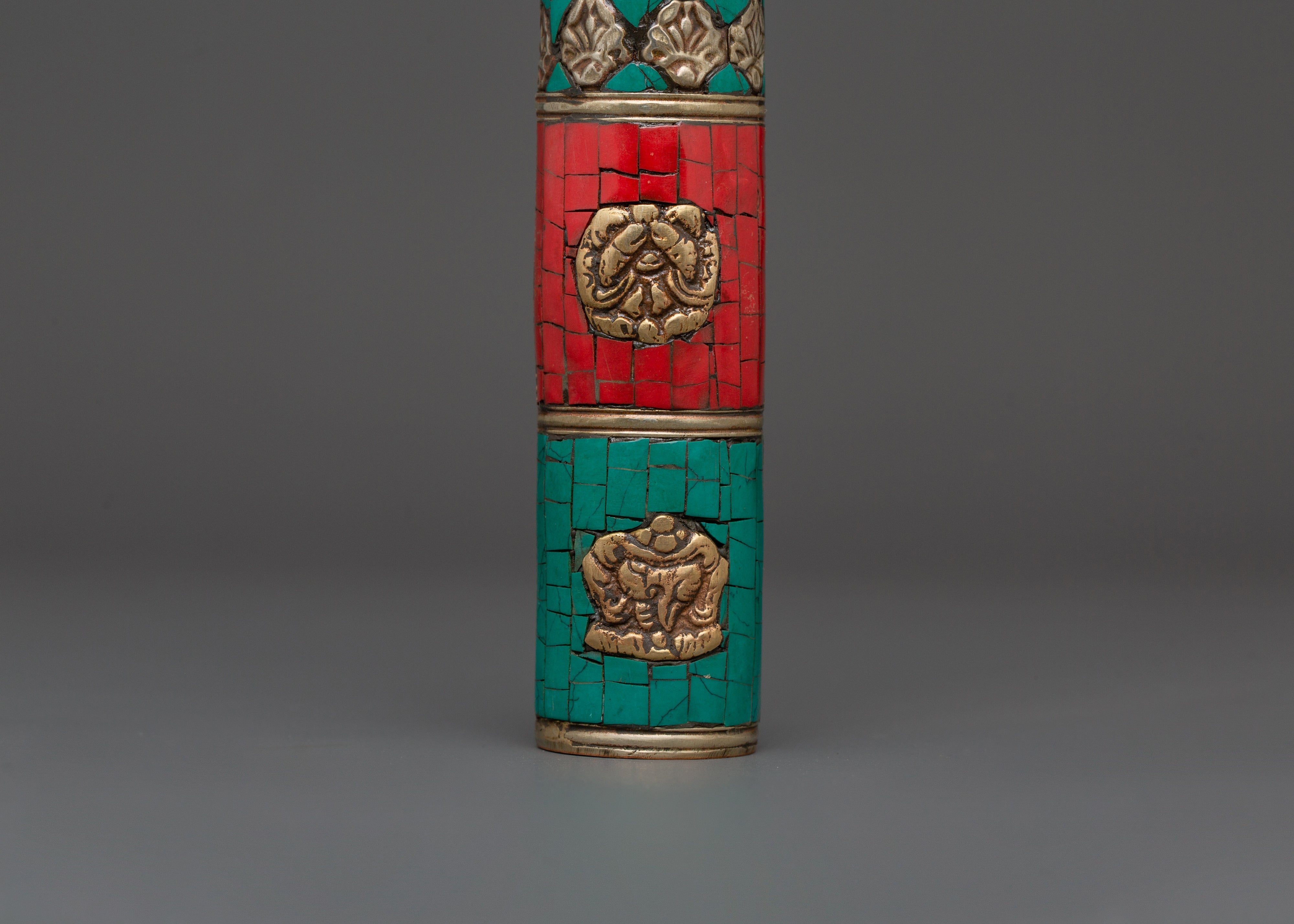 Auspicious Symbol Incense Holder | Tibetan Brass Burner