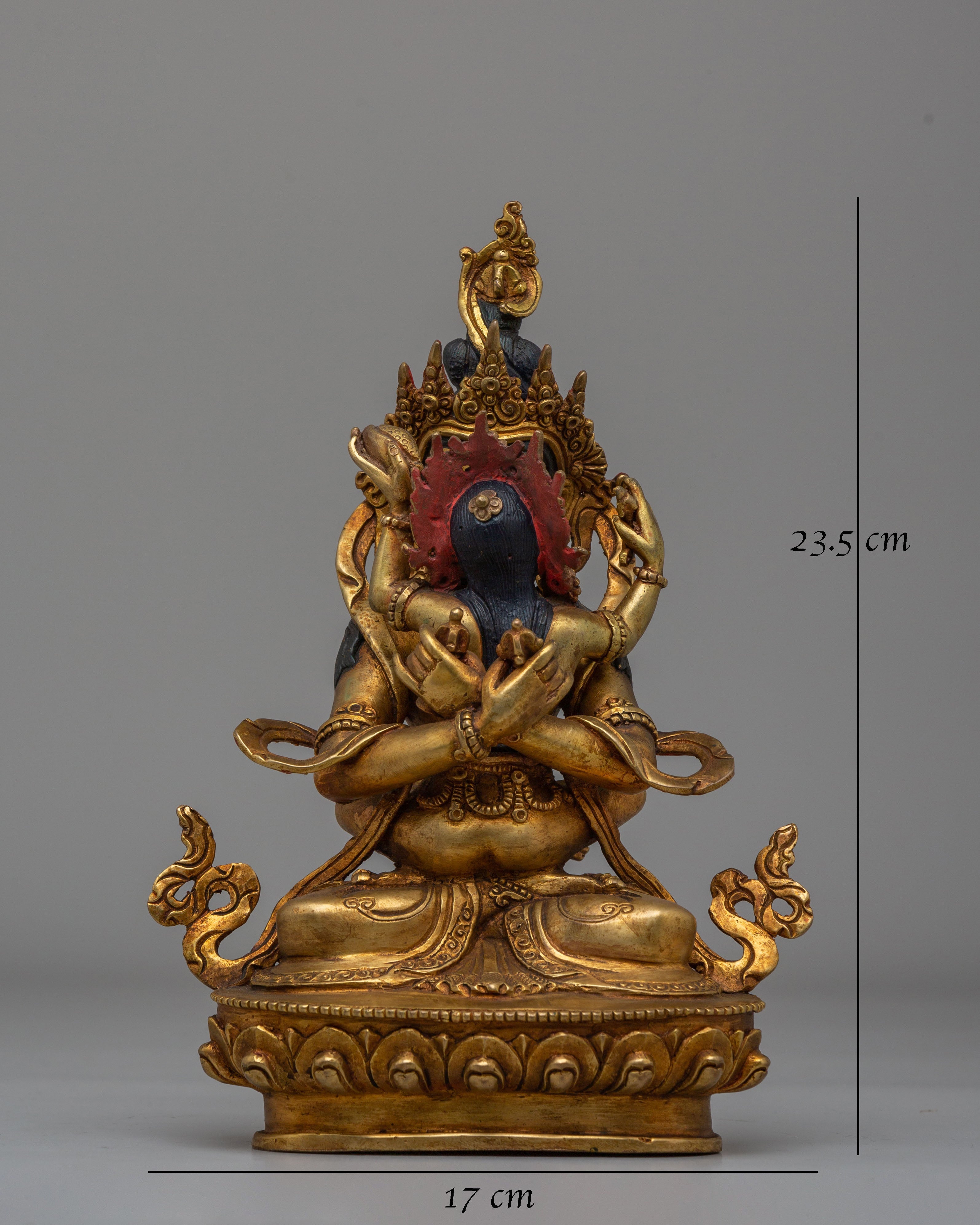 Buddhist Vajradhara with Consort Statue | Gold Plated Buddhist Sculpture