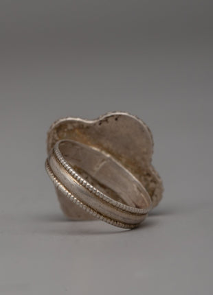 Silver Coral and Turquoise Ring | Unique Artisan Jewelry