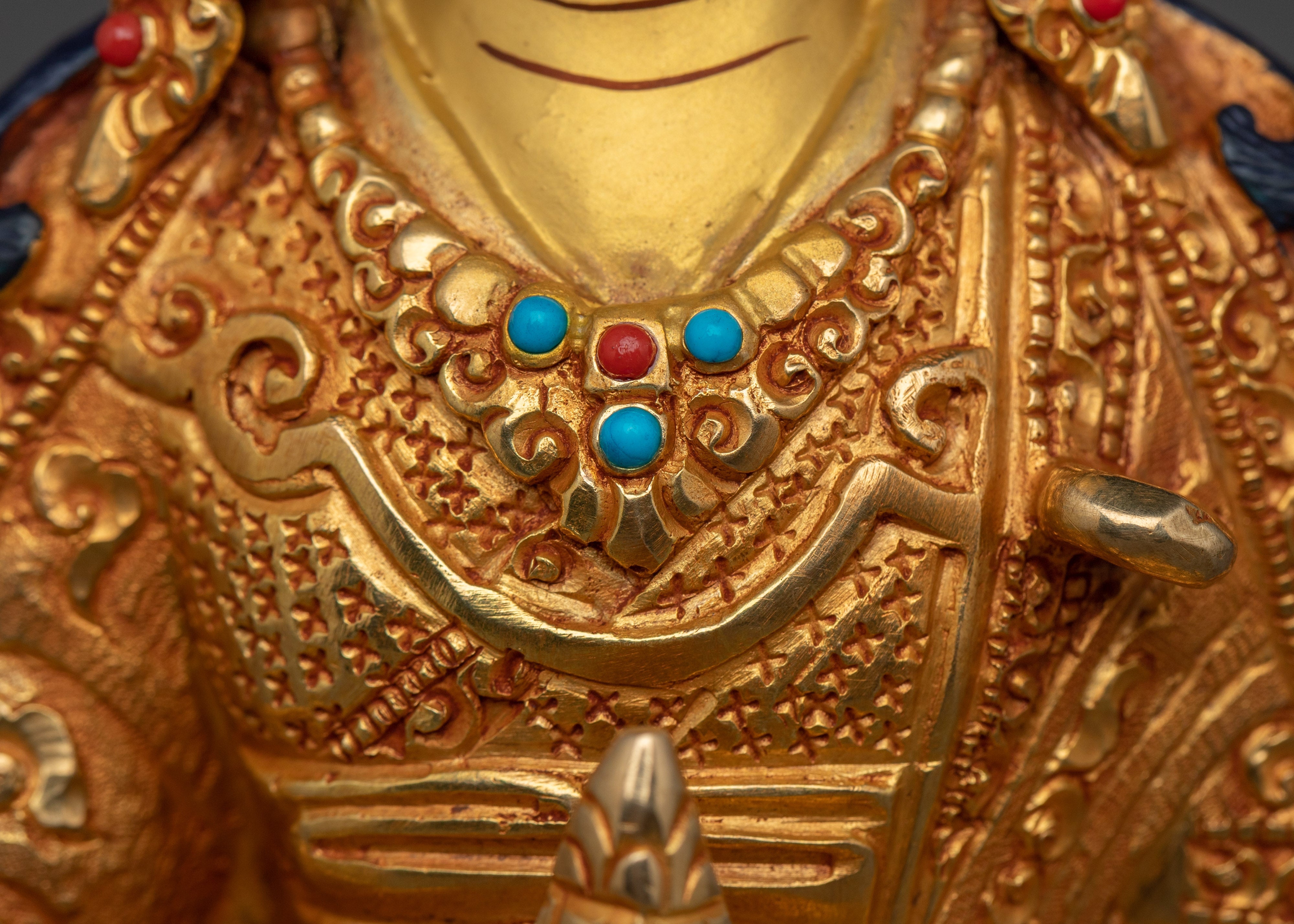 Handmade Statue of Guru Rinpoche With Khatvanga | Also known as Padmasambhava