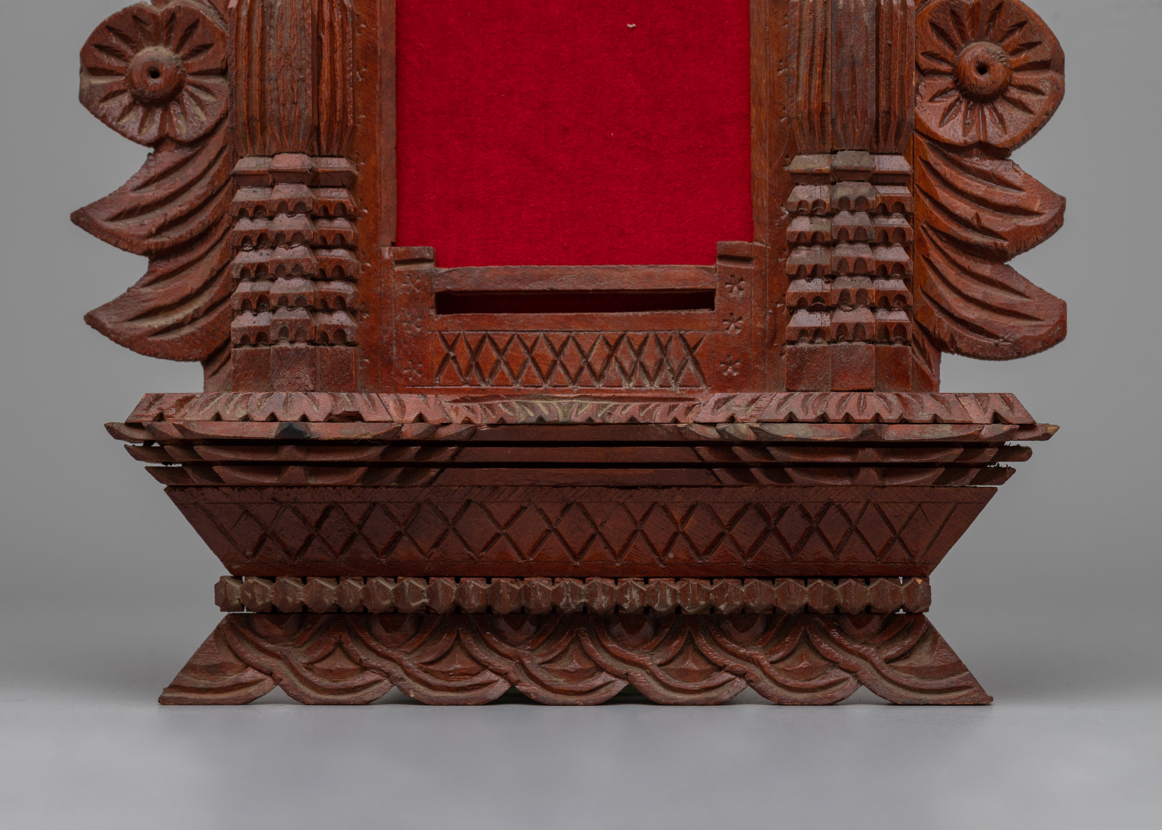 Newari Wooden Window Photo Frame | Handcrafted Traditional Nepali Design
