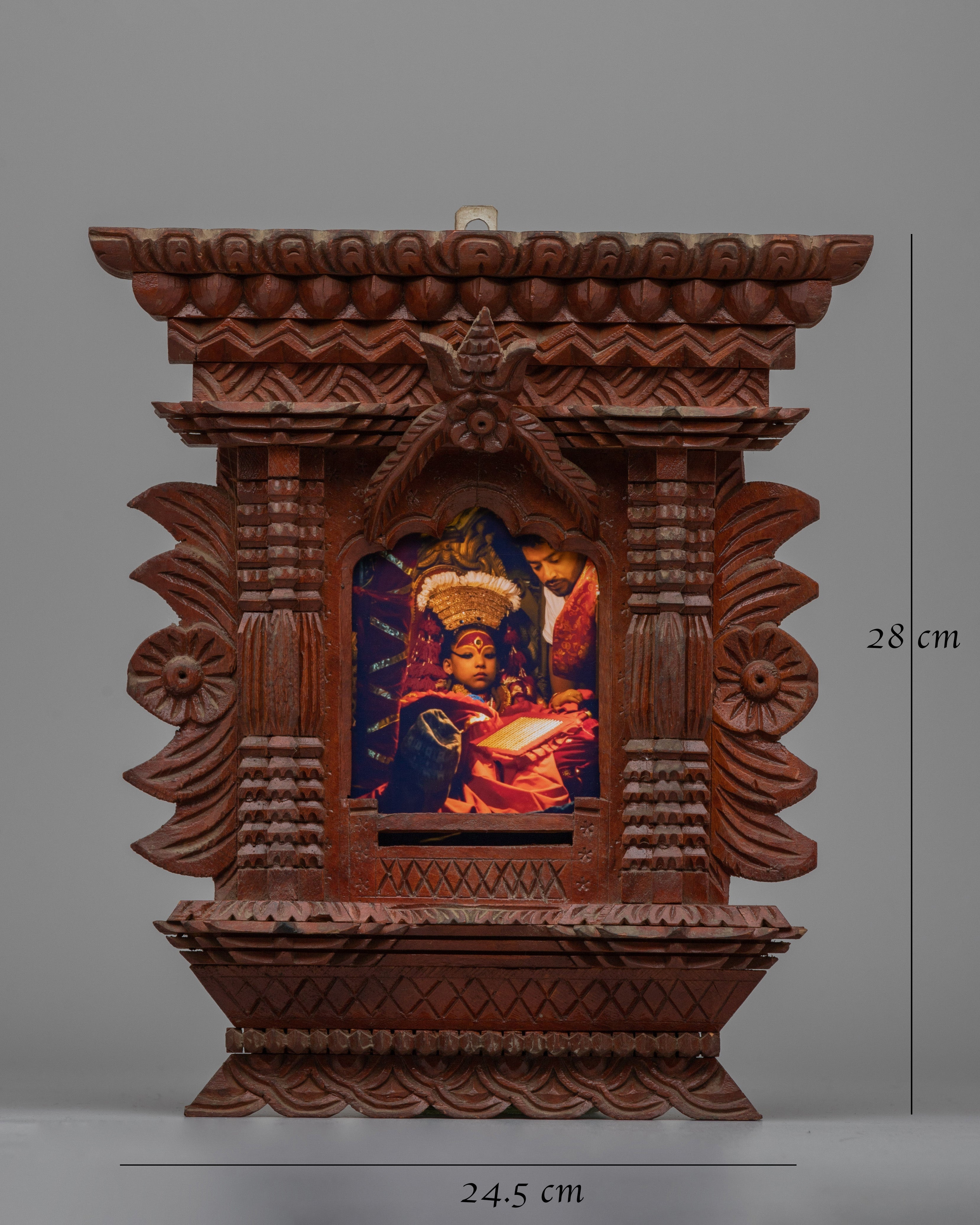 Newari Wooden Window Photo Frame | Handcrafted Traditional Nepali Design