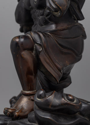 Fujin Japanese Wind God Statue | Traditional Shinto Deity Sculpture