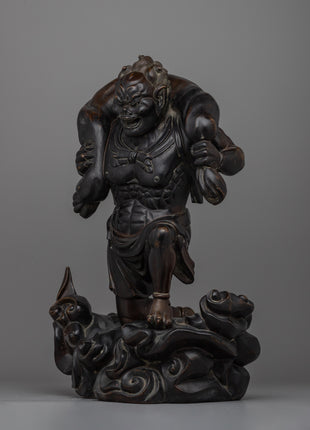 Fujin Japanese Wind God Statue | Traditional Shinto Deity Sculpture