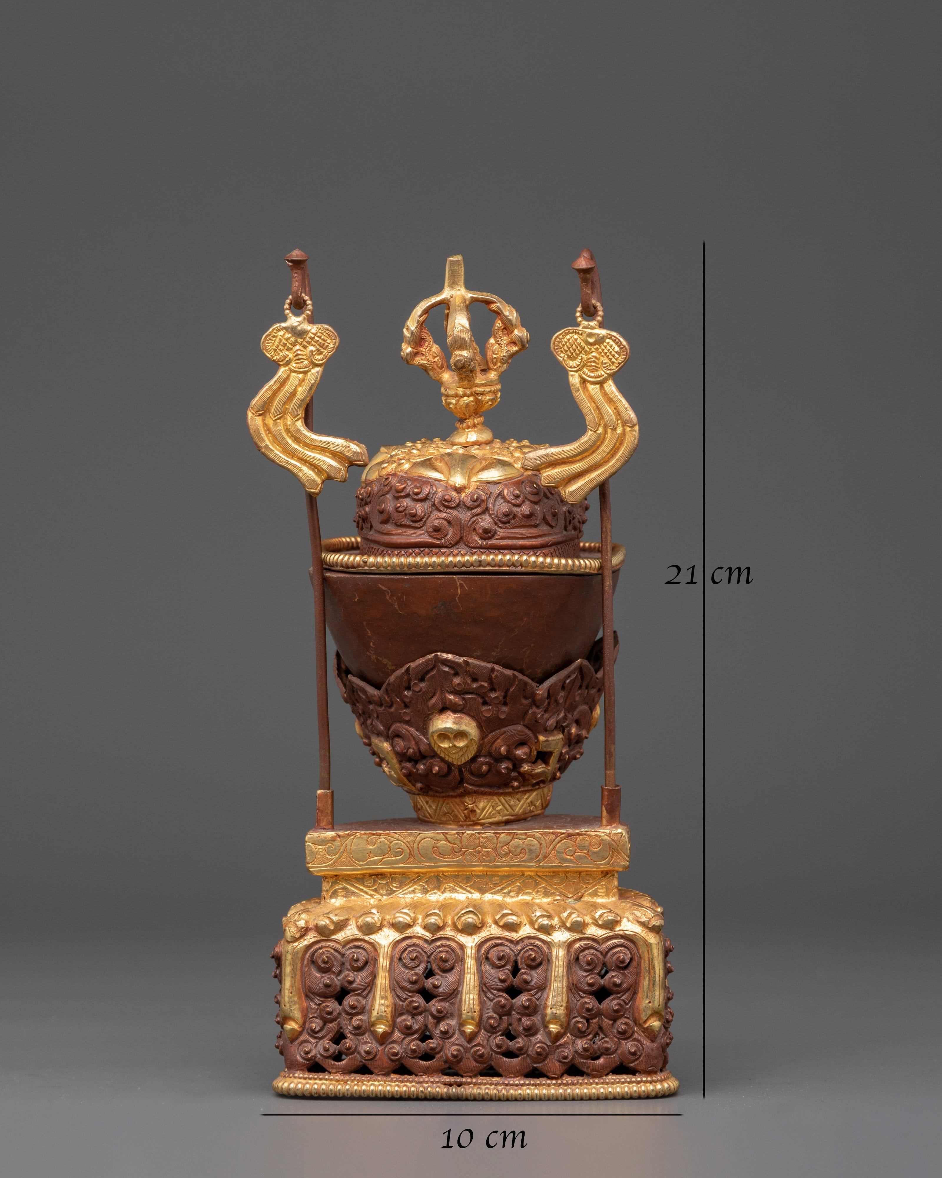 Handcrafted Tibetan Kapala Skull Cup | Buddhist Ritual Offering Vessel