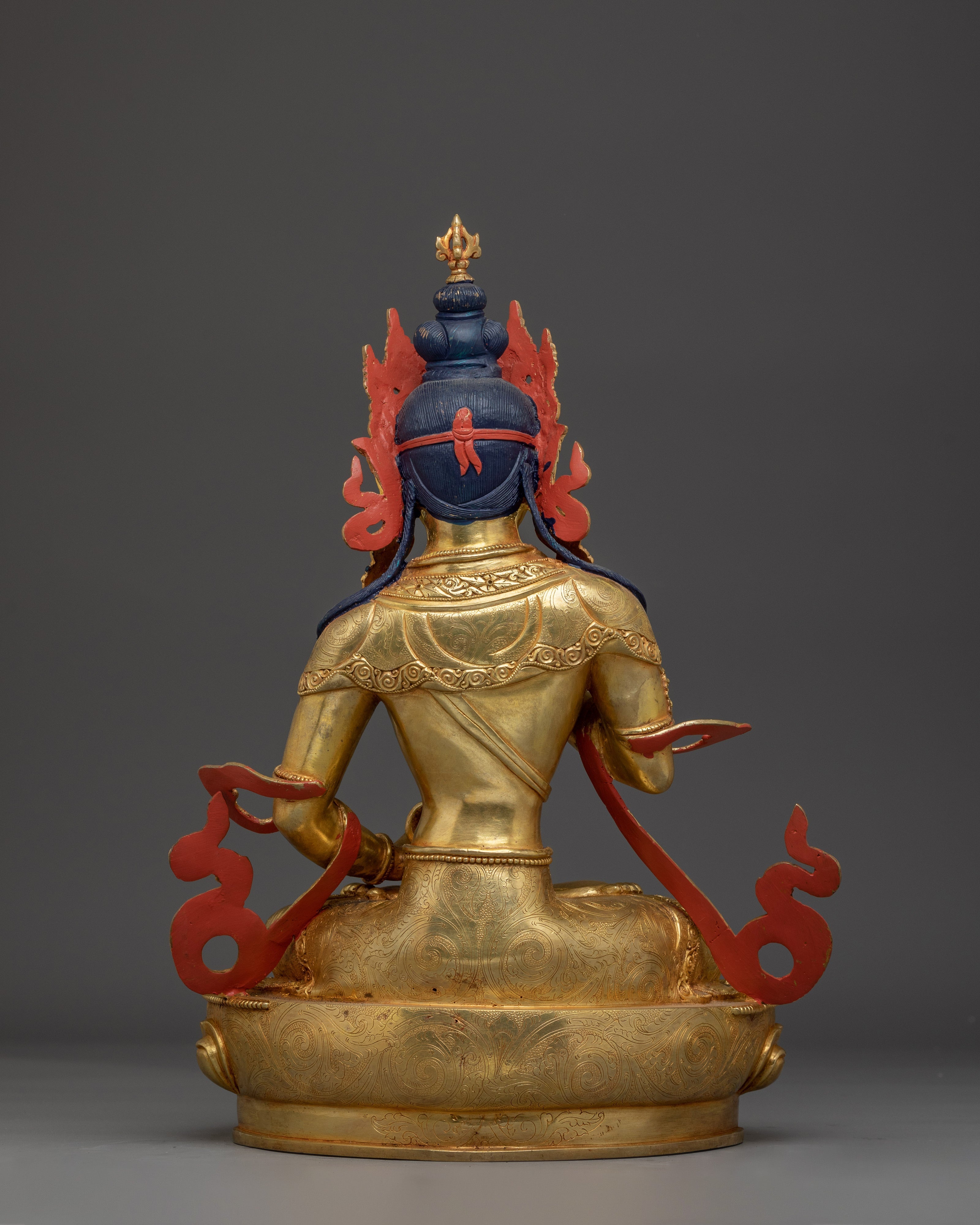 Handcrafted 24K Gold Gilded Vajrasattva Buddhist Sculpture For Meditation
