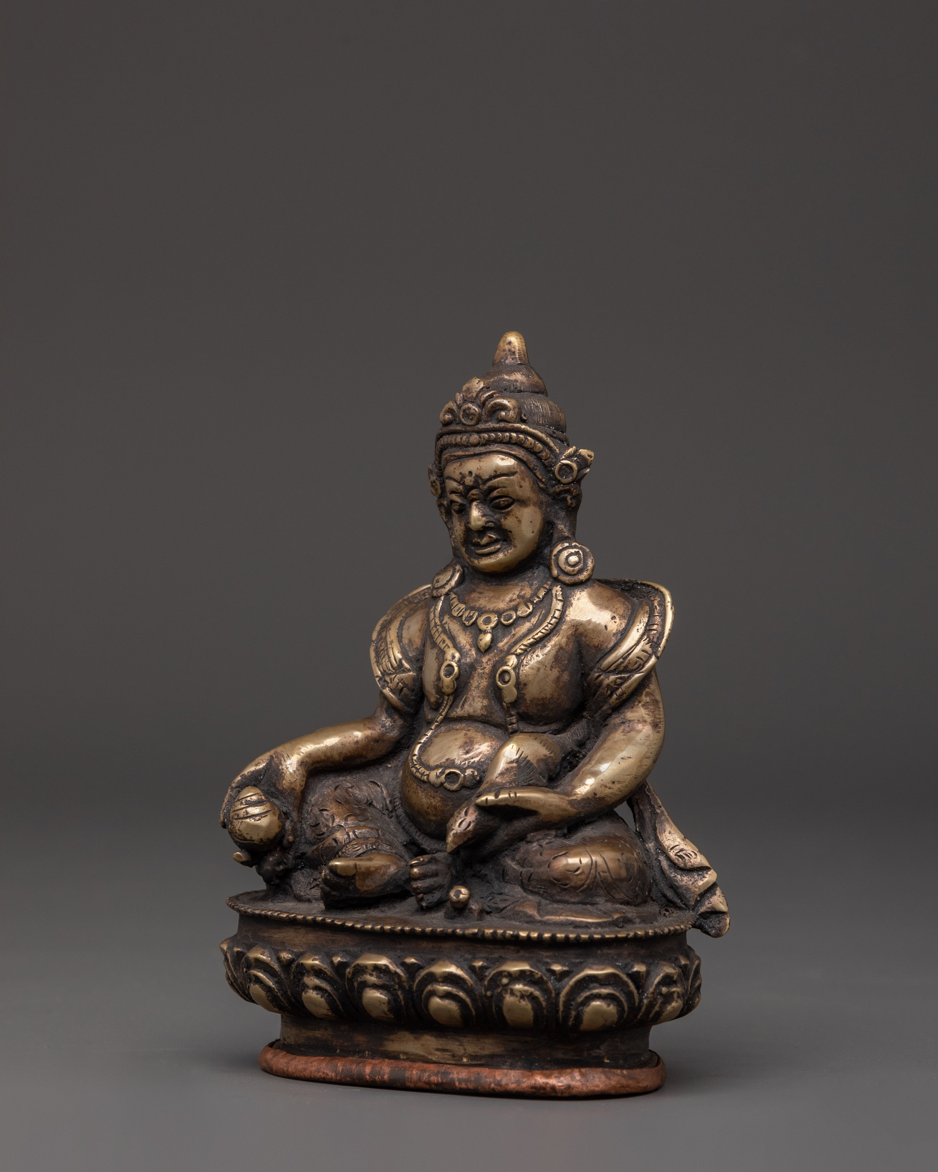 Dzambhala Wealth Deity Bronze Statue | Perfect for Home Altars and Prosperity Rituals