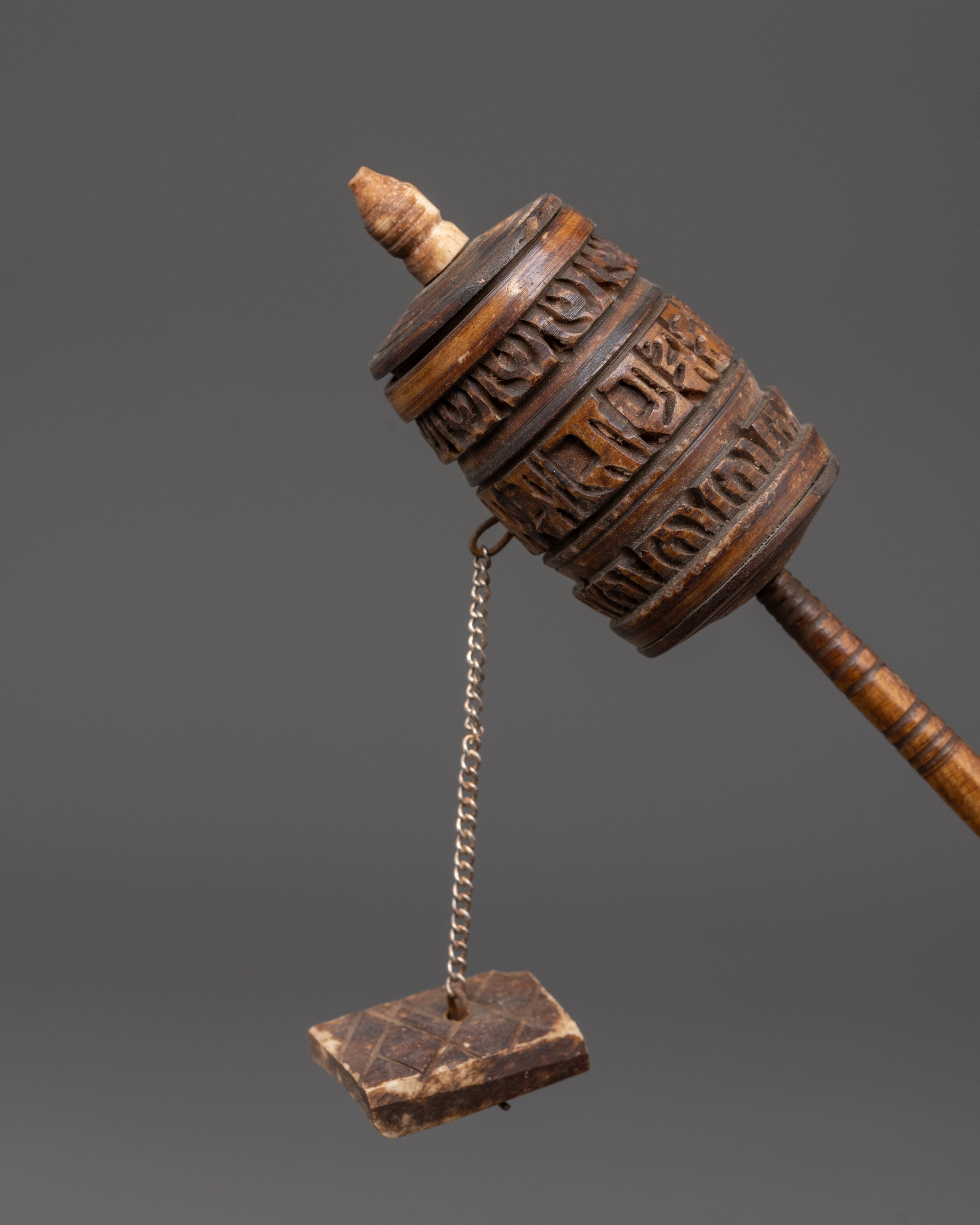 Buffalo Bone Mantra Prayer Wheel | Handcrafted Spinner