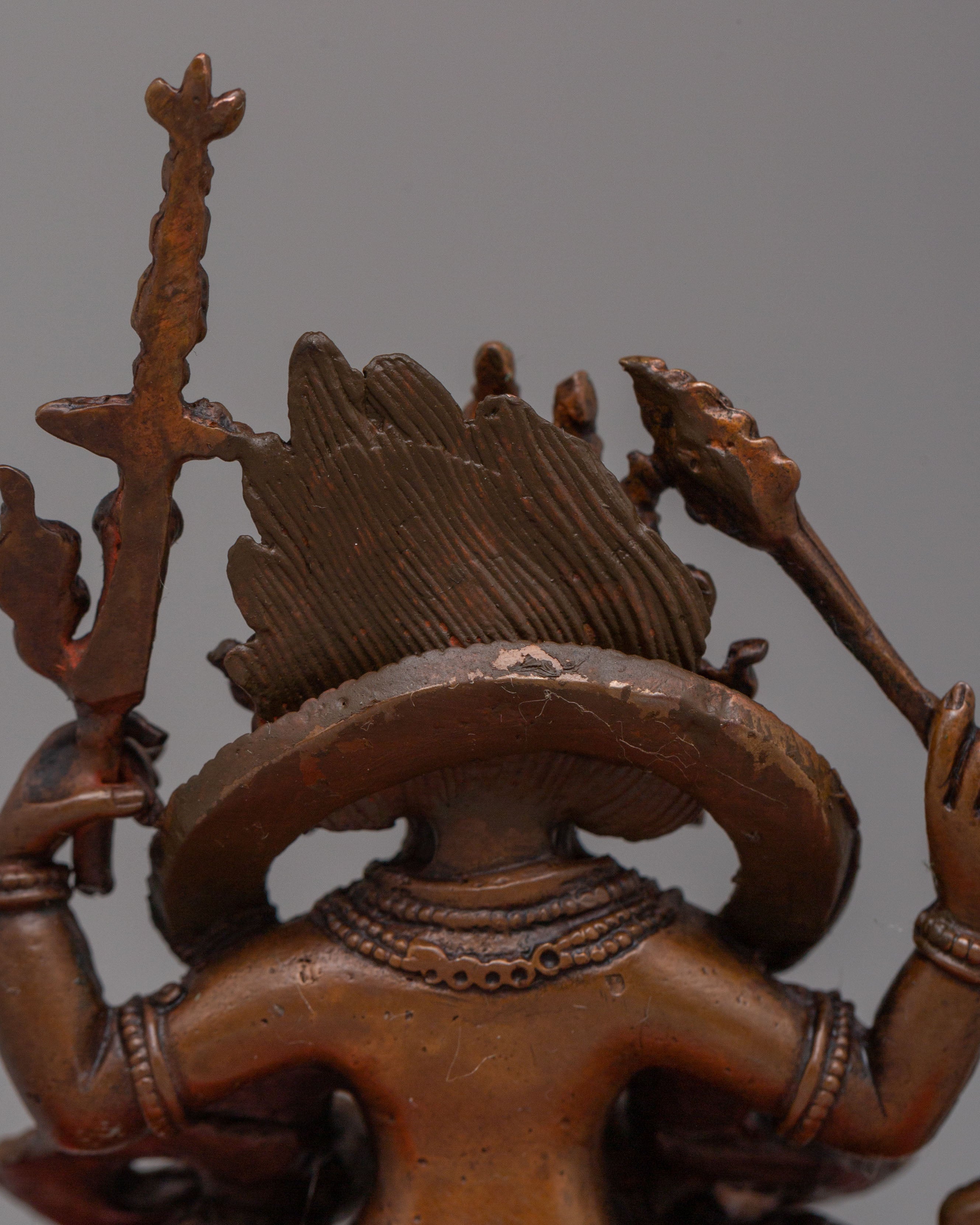 Tibetan Four-Armed Mahakala Statue | Symbolizing Spiritual Protection and Transformation