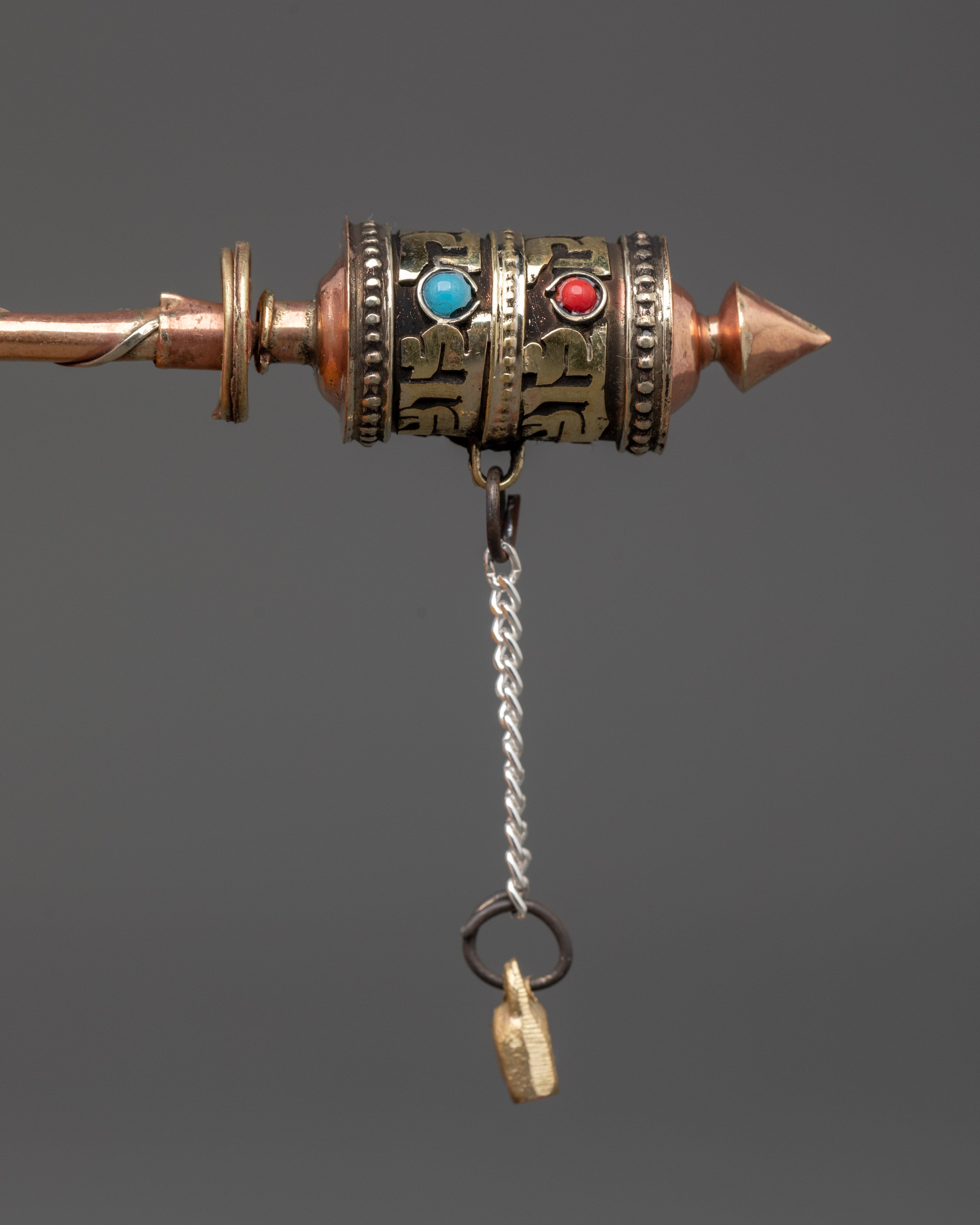 Sacred Brass Prayer Wheel | Tibetan Spinning Wheel with Mantra