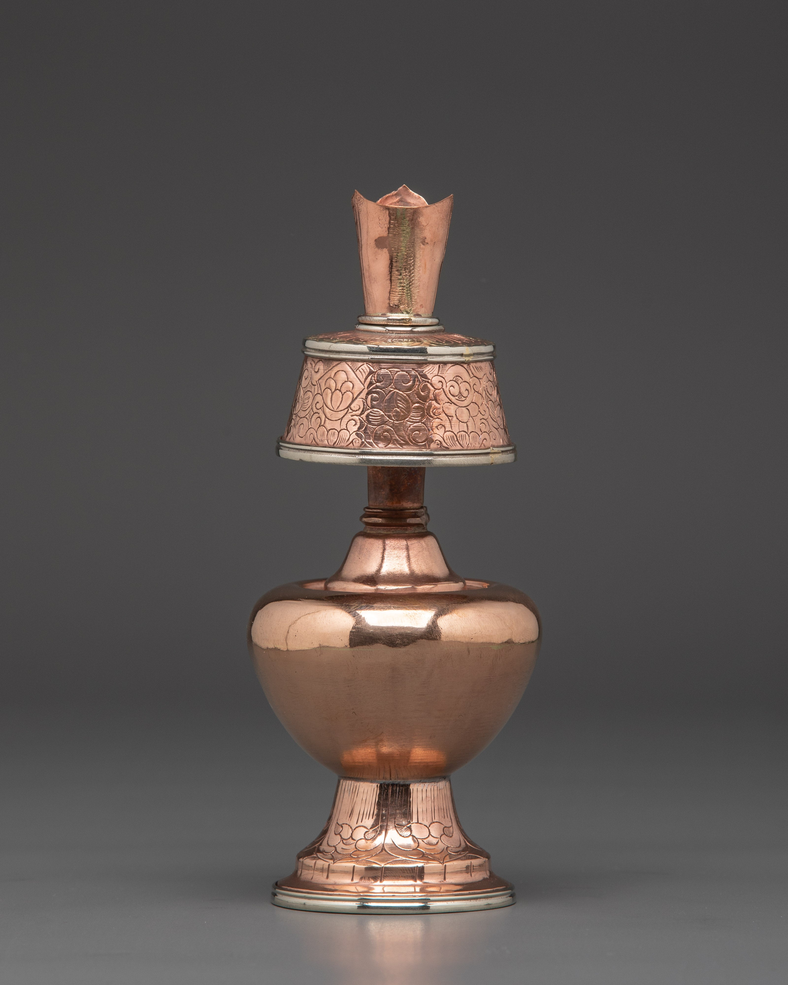 Handmade Altar Ritual Bhumba | Traditional Copper Buddhist Offering Vase