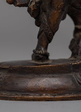 Nritya Ganapati Hindu deity statue | Dancing Ganesha Statue in Oxidized Copper