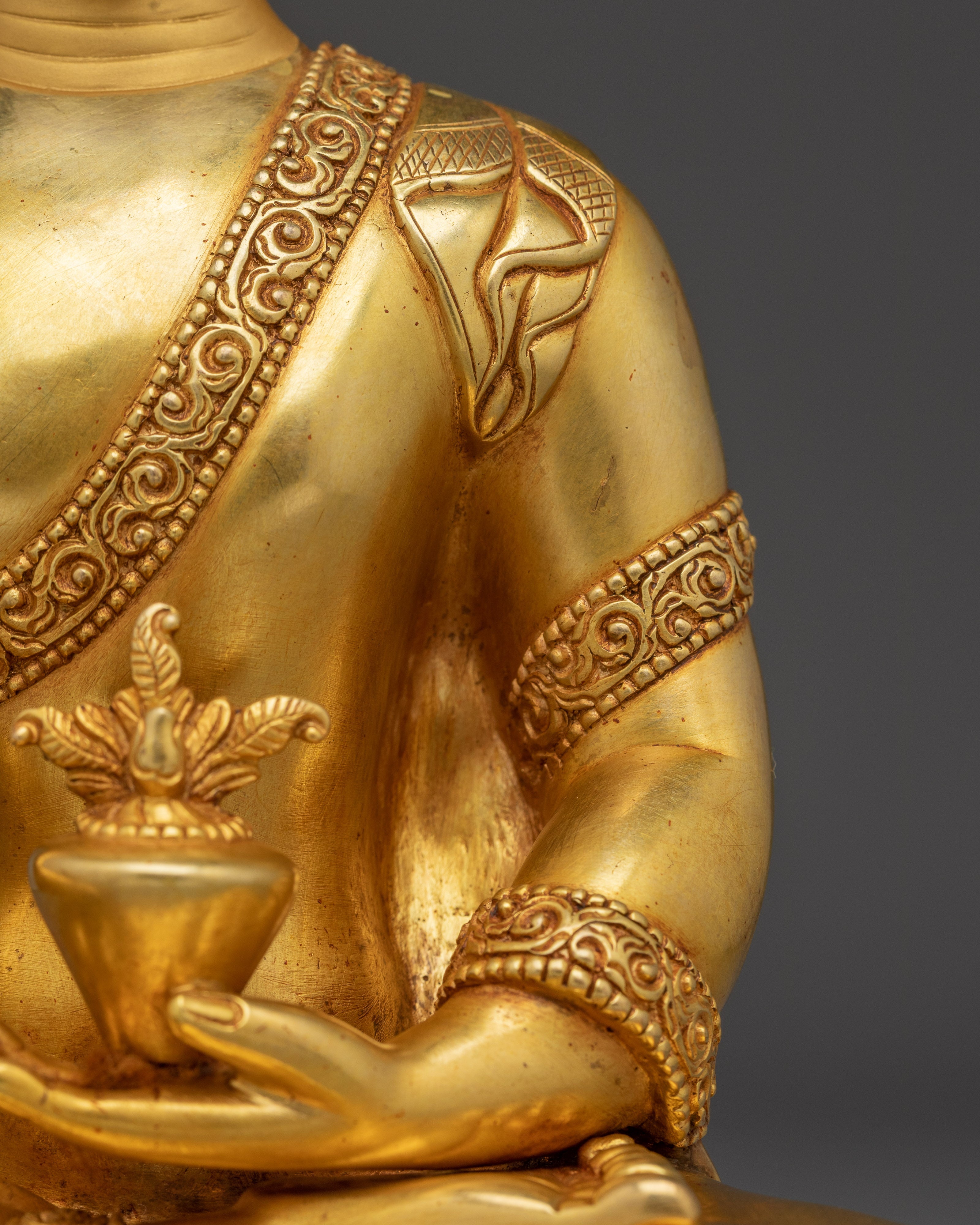 Golden Medicine Buddha Art | Spiritual Decor Figurine