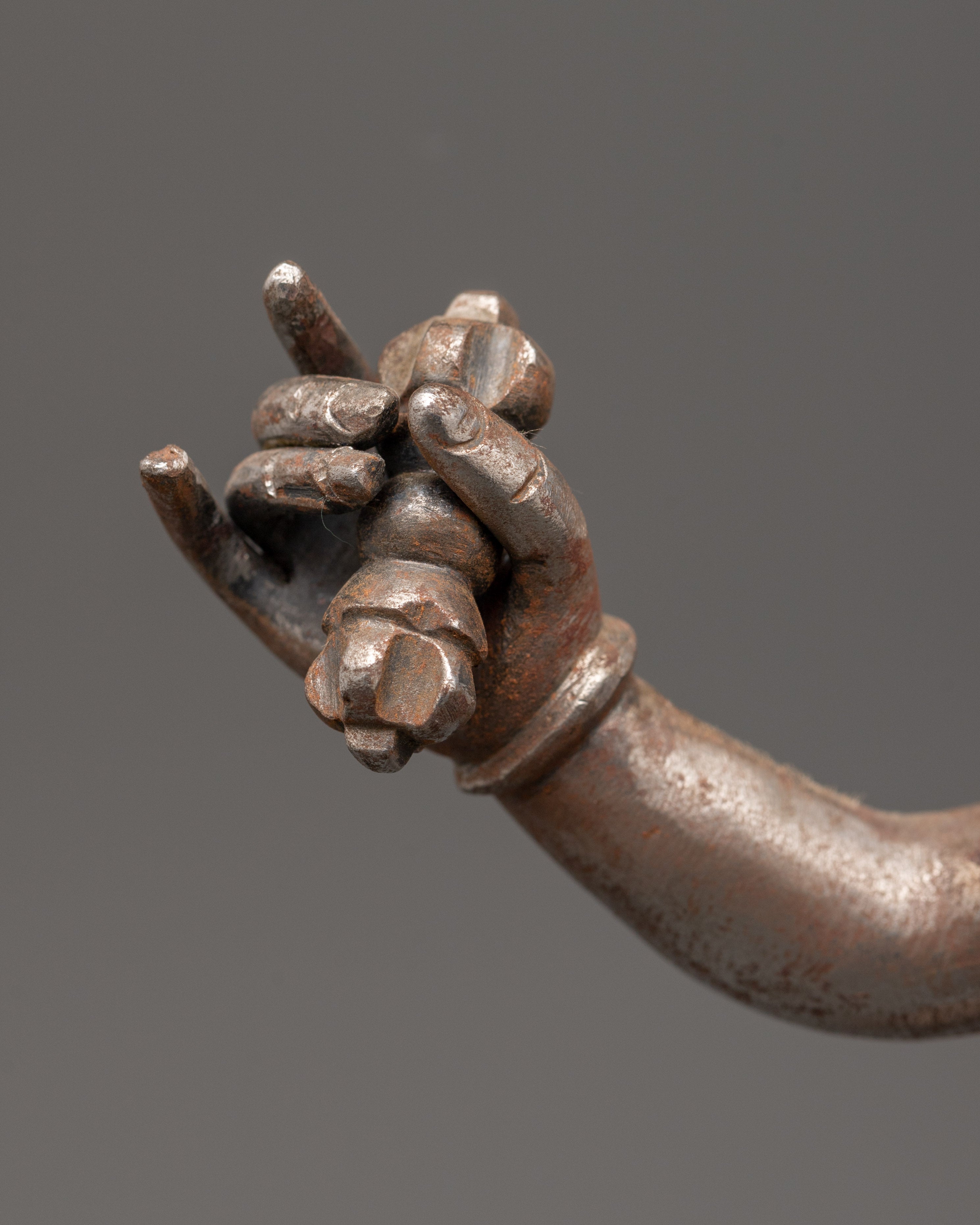 Phurba with a Wrathful Deity Holding Vajra | 25.5cm Ritual Tool