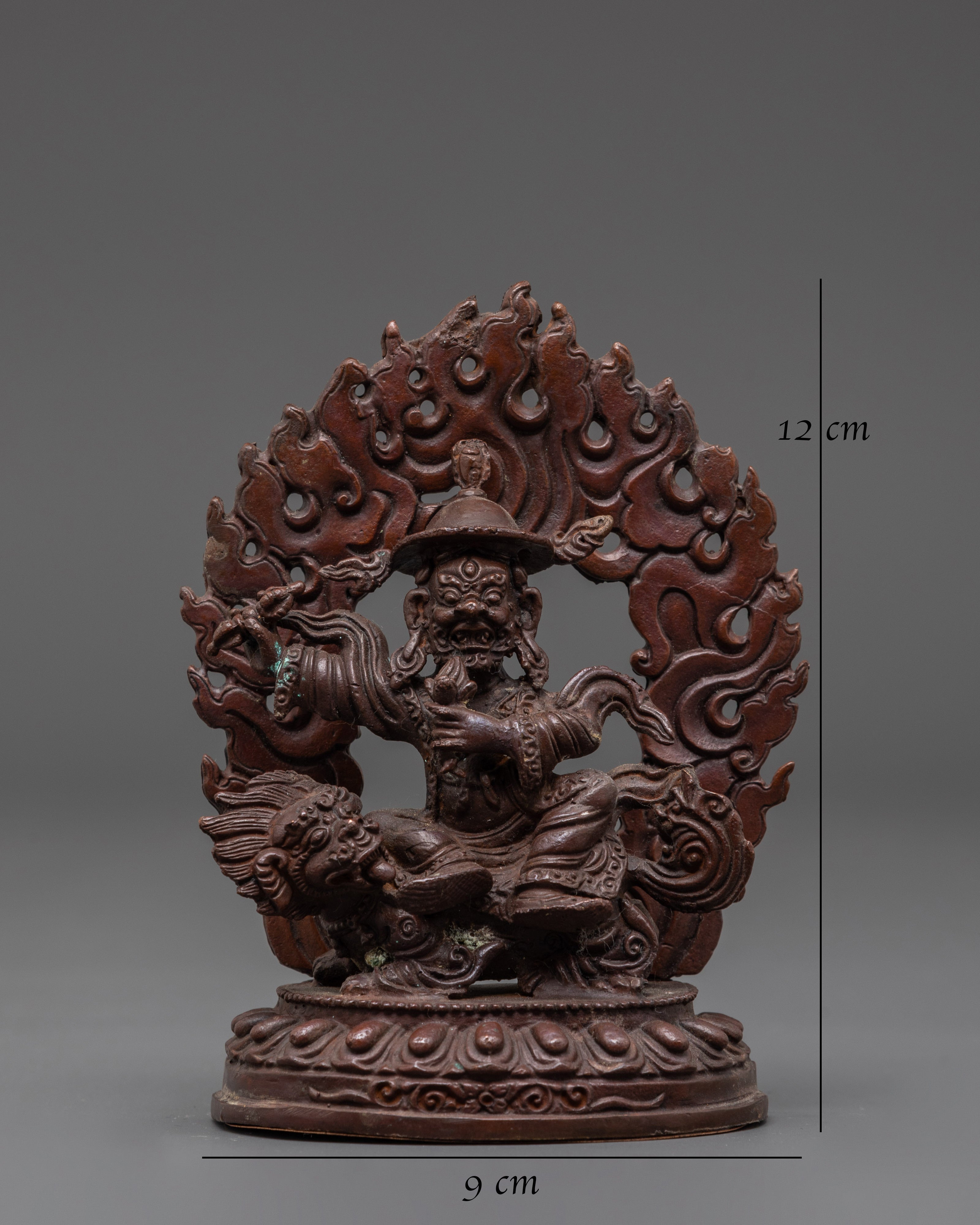 Protector Deity Dorje Legpa Statue | Tibetan Oxidized Copper Ritual Sculpture