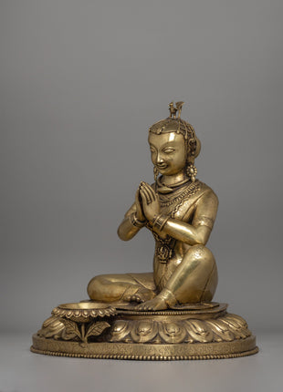Malla King and Queen Brass Sculpture Set | Bhaktapur Royal Figures