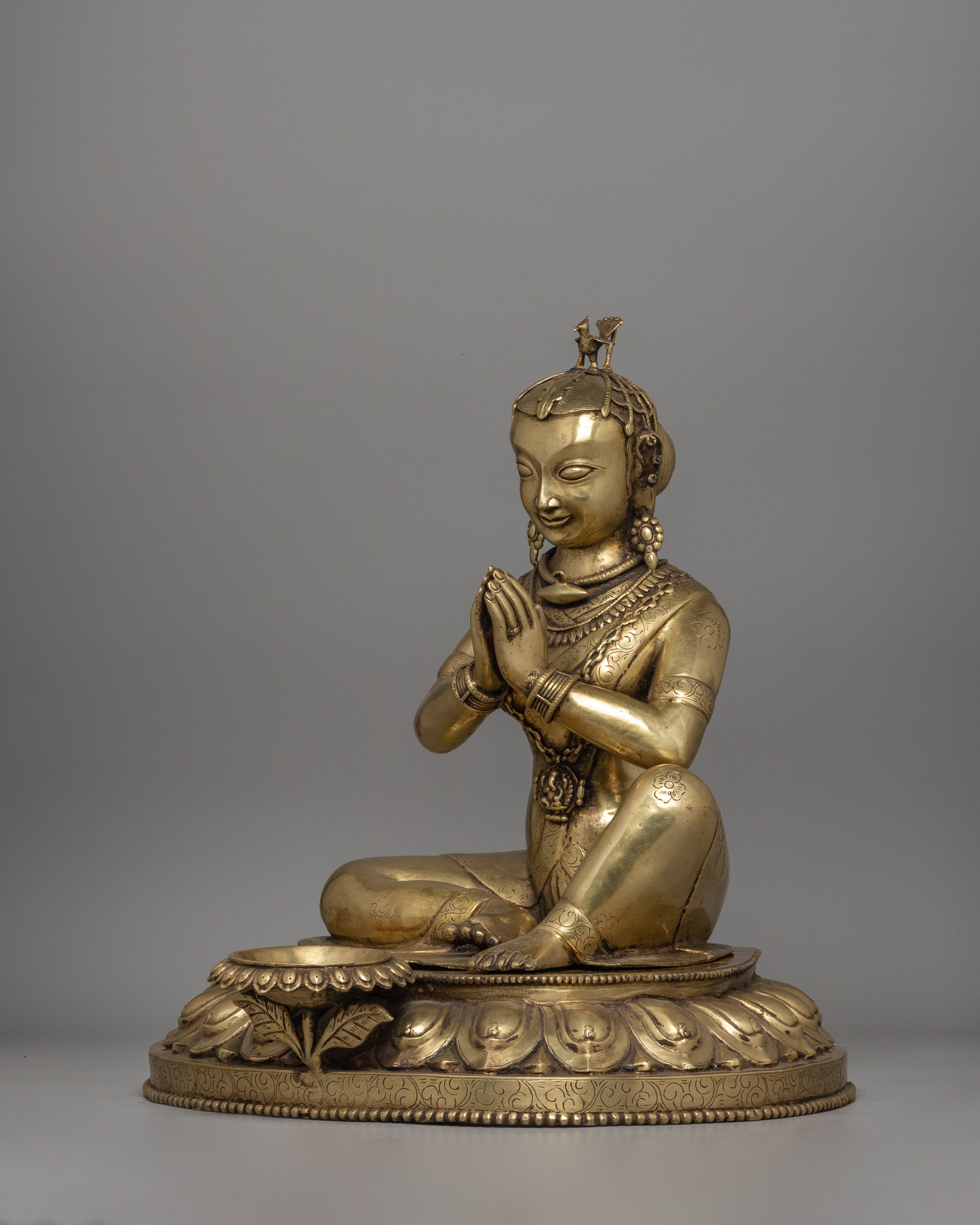 Malla King and Queen Brass Sculpture Set | Bhaktapur Royal Figures
