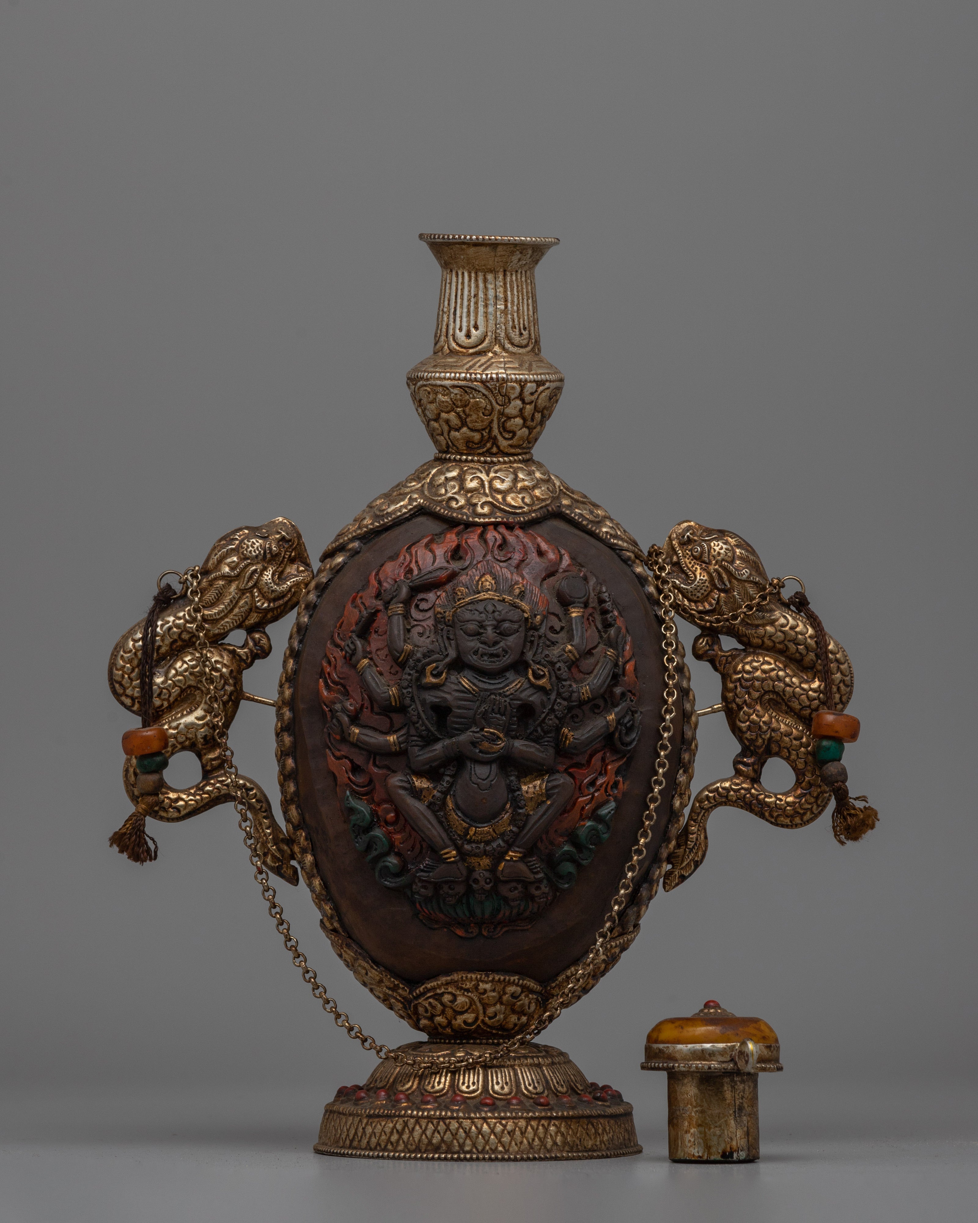 Handmade Tibet Snuff Bottle  | Beautifully Crafted with Traditional Tibetan Detailing