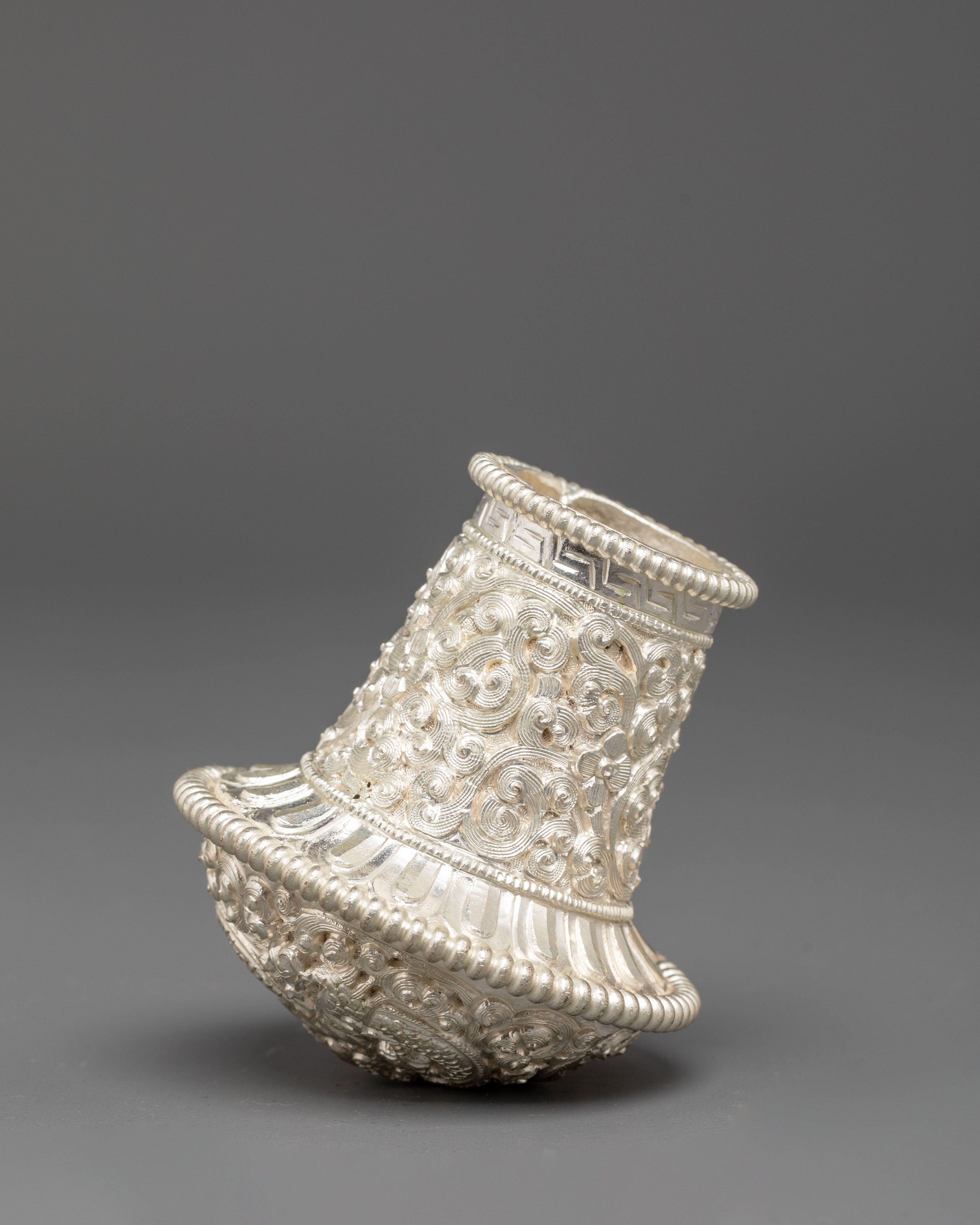 Handmade Silver Plated Brocade Stick Cap | Decorative Brocade Accessory