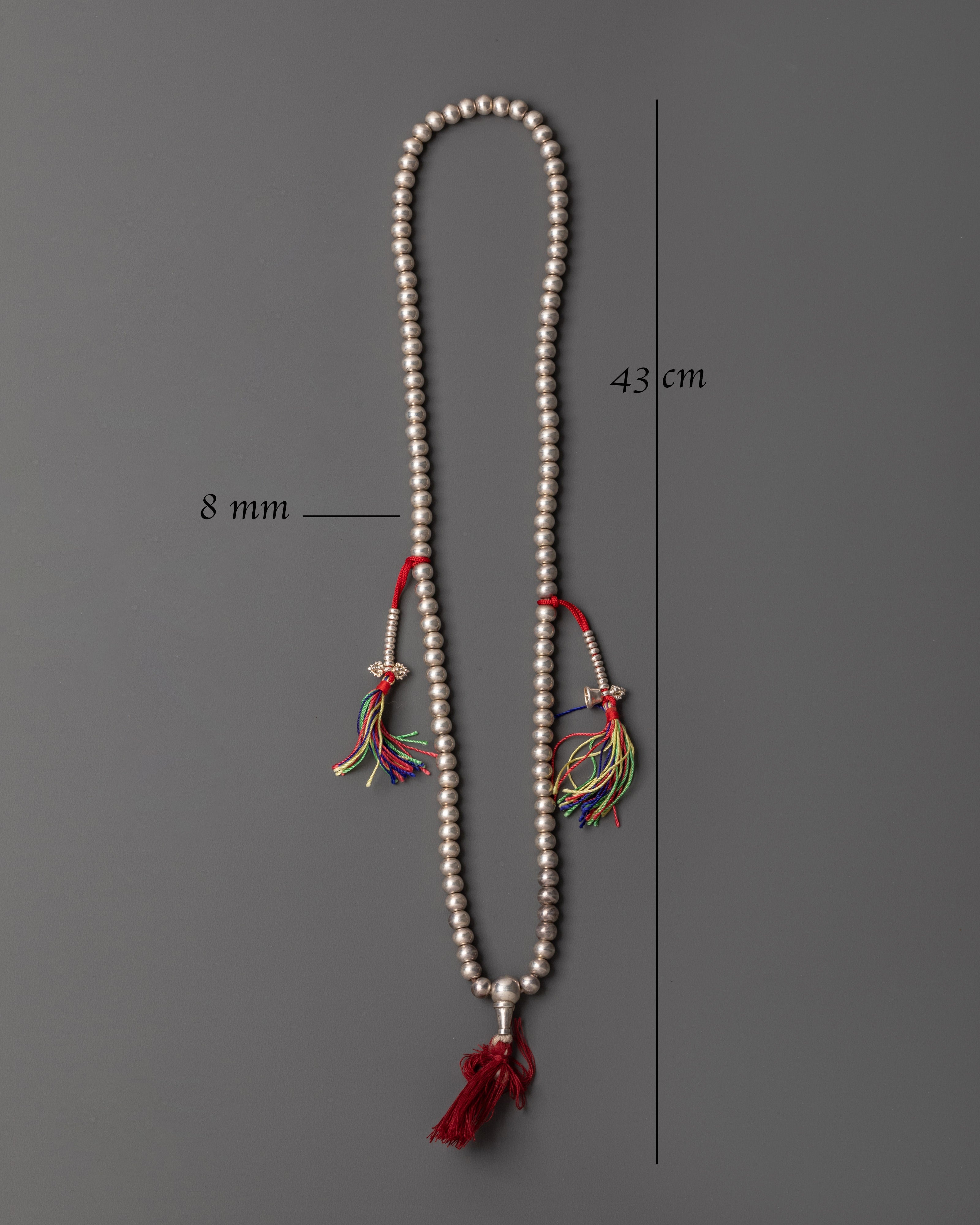 Silver Plated Mala | Beads for Meditation and Prayer