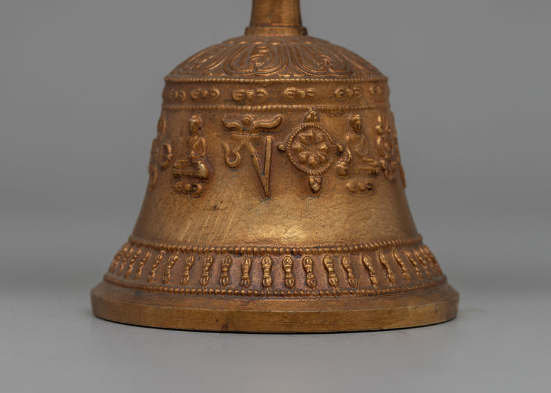 Buddhist Ritual Bell with Double Vajra | Spiritual Tool for Meditation