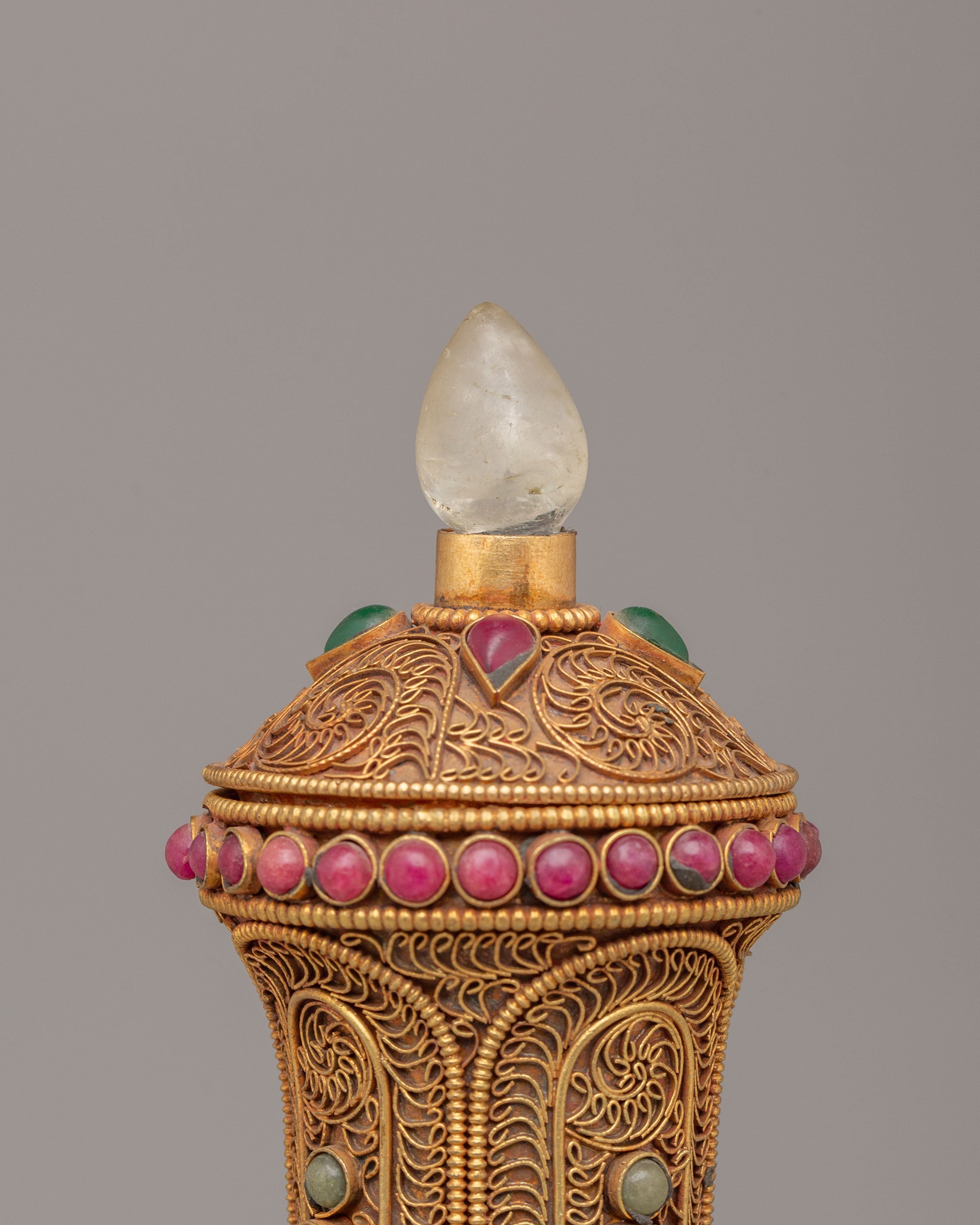 Handmade Flower Vase For Decor | Gemstone Adorned Vase for Home Decoration