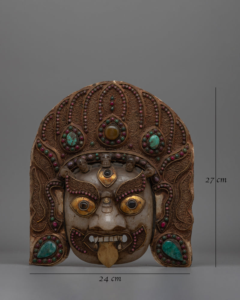 Handcrafted Mahakala Mask | Tibetan Buddhist Protector Deity Mask