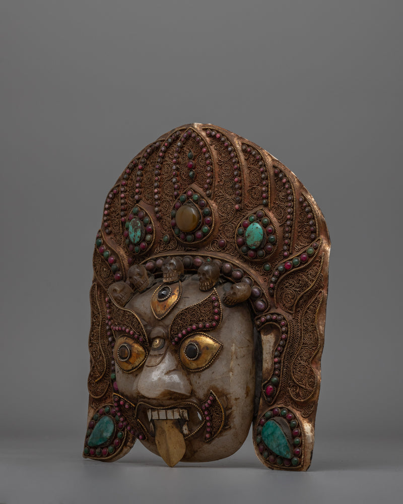 Handcrafted Mahakala Mask | Tibetan Buddhist Protector Deity Mask