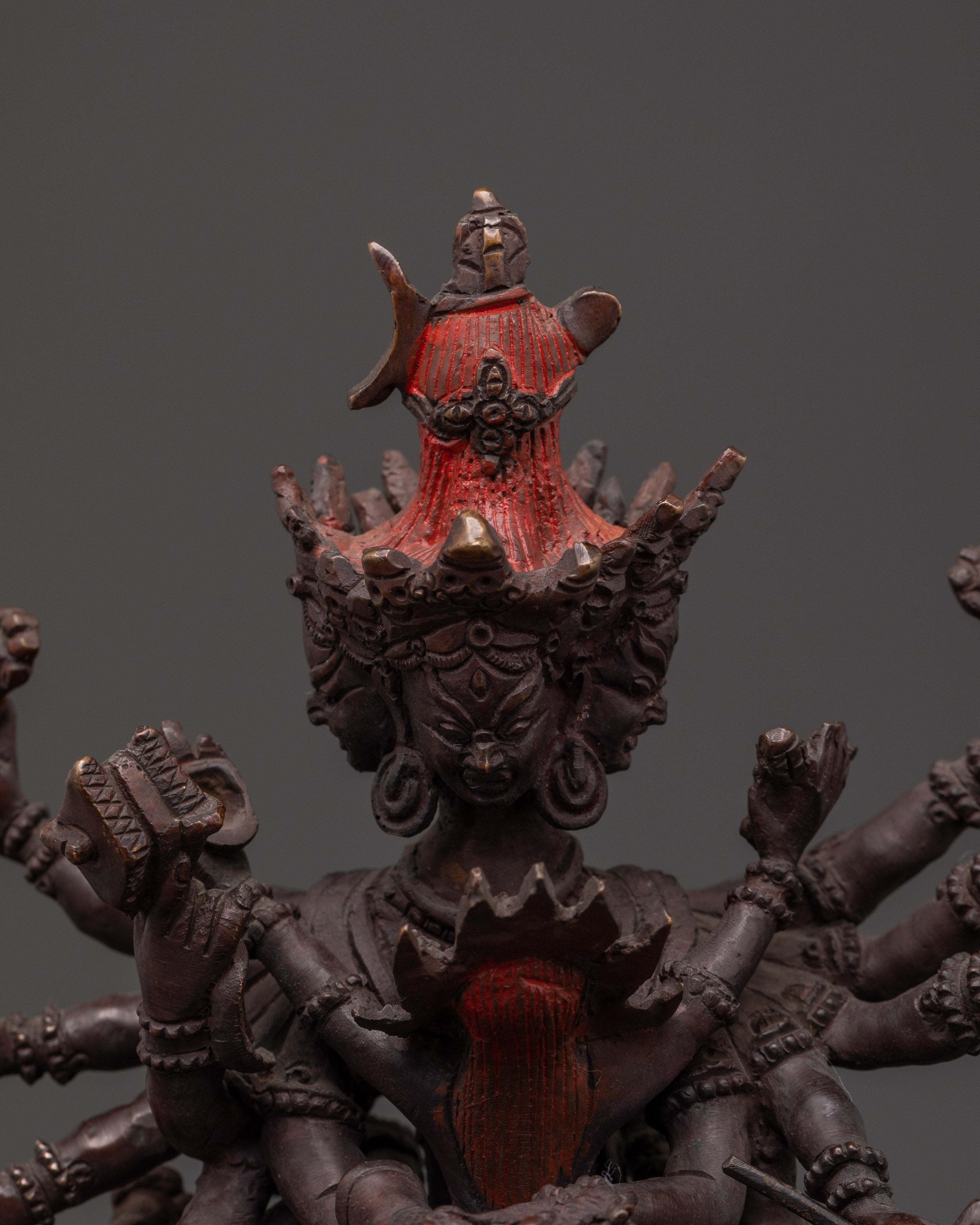Chakrasambhara Deity Statue | Oxidized Copper Tantric Yab Yum Figurine