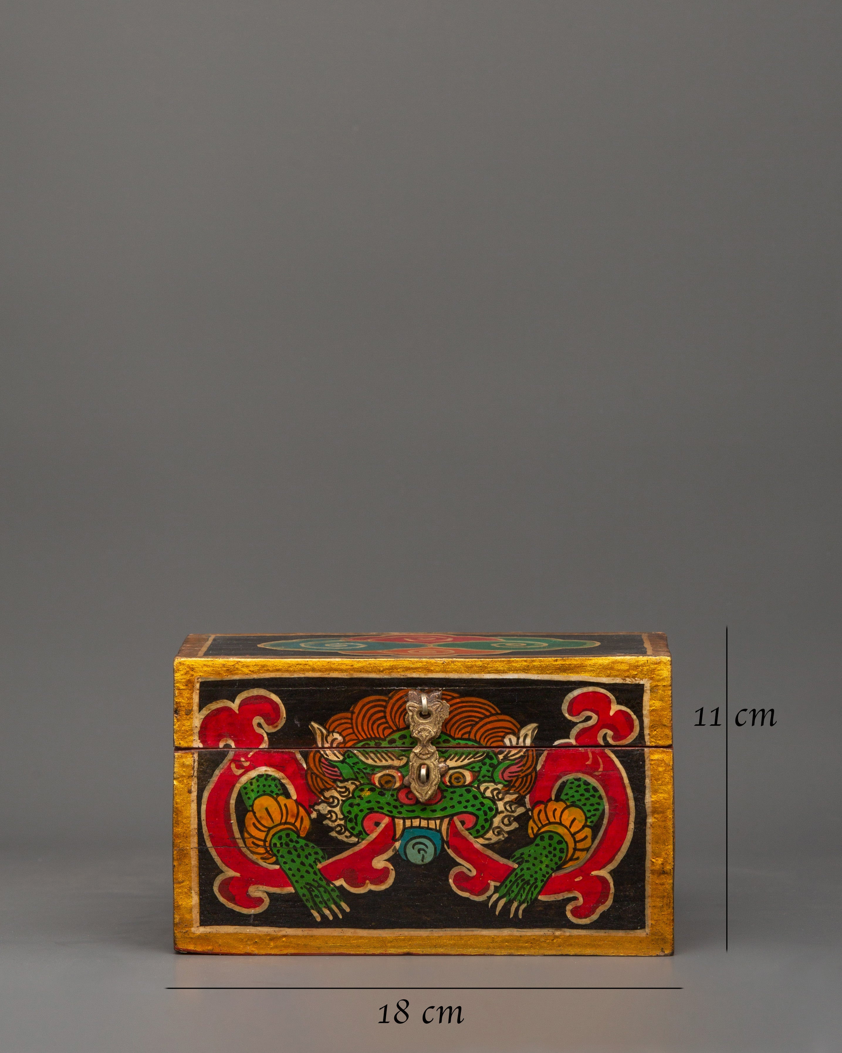 Hand-Painted Tibetan Wooden Box | Colorful Himalayan Home Decor
