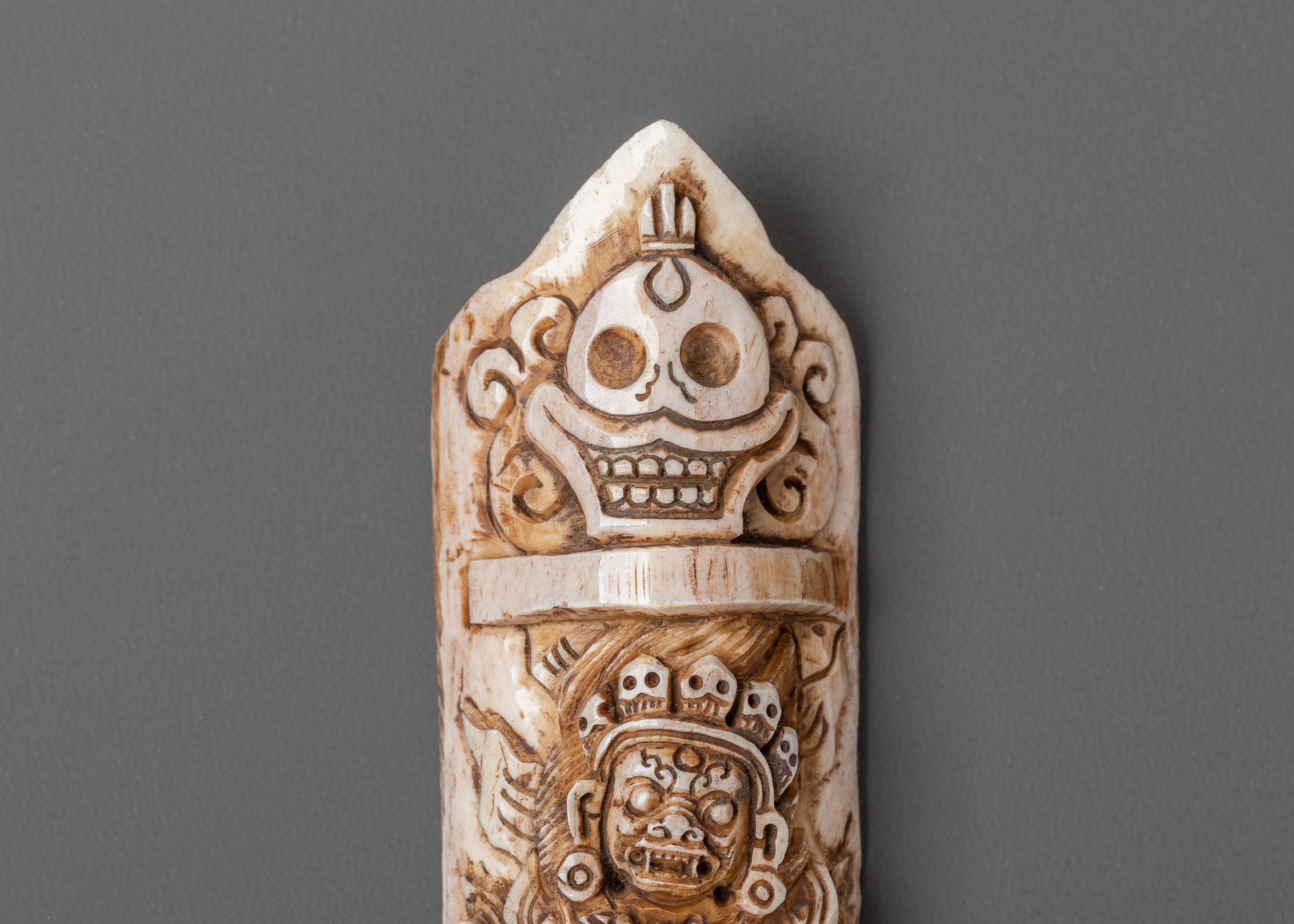 Shakya Mahakala Bone Carving | Tibetan Buddhist Decor