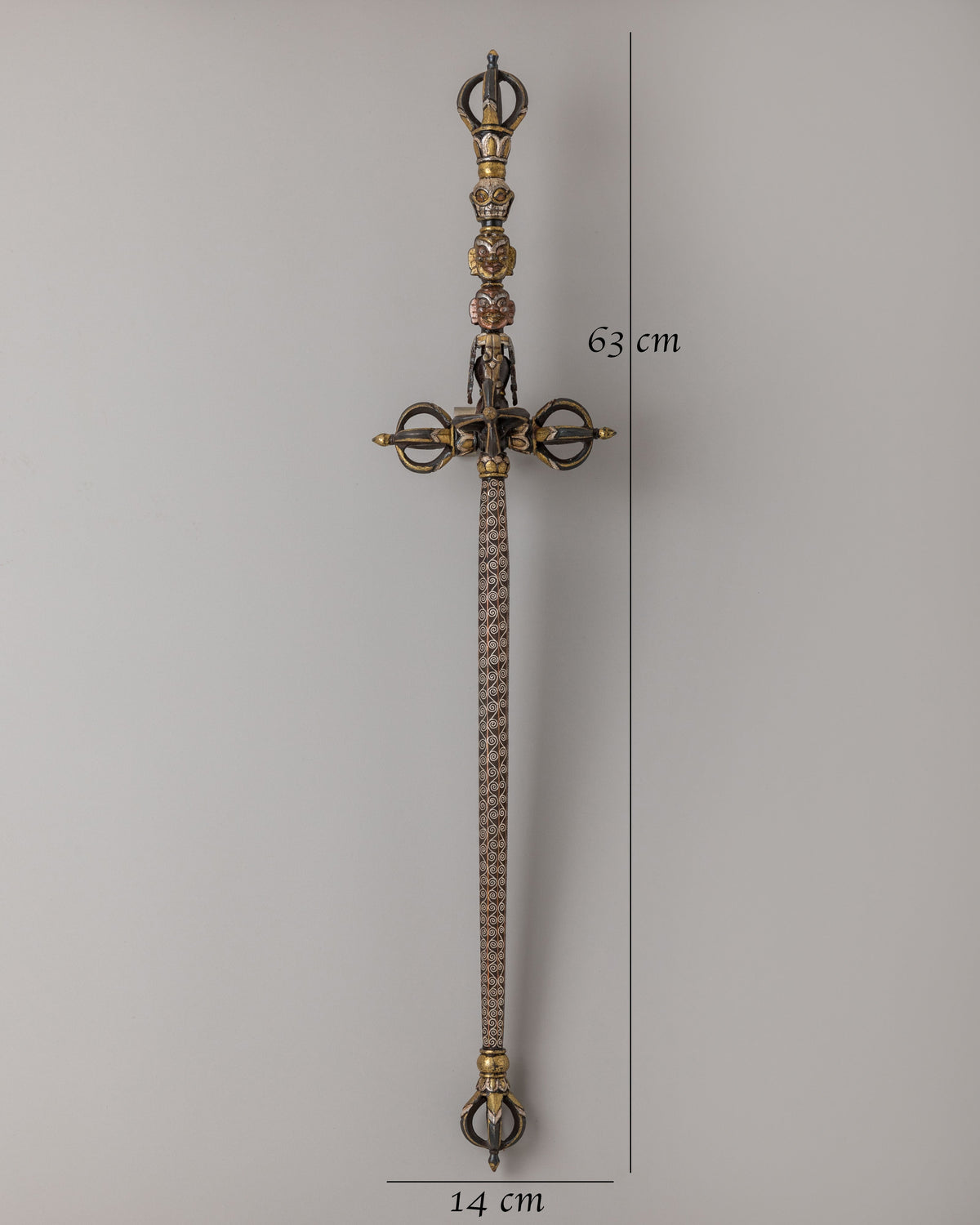 Handcrafted Khatvanga Staff | Sacred Buddhist Artifact for Meditation and Altar Display