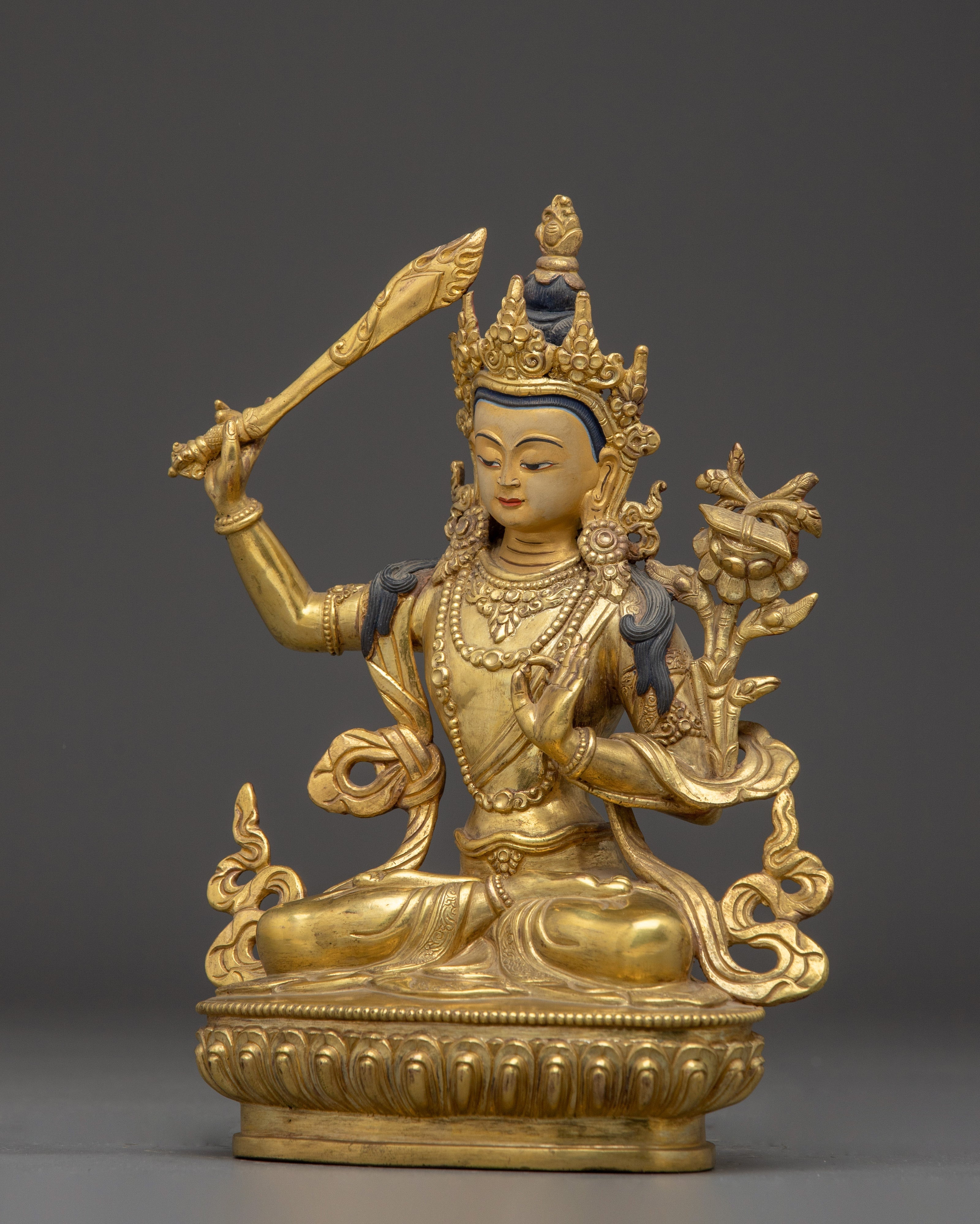 Handmade Divine Wisdom Bodhisattva Manjusrhi Statue | The Deity of Knowledge